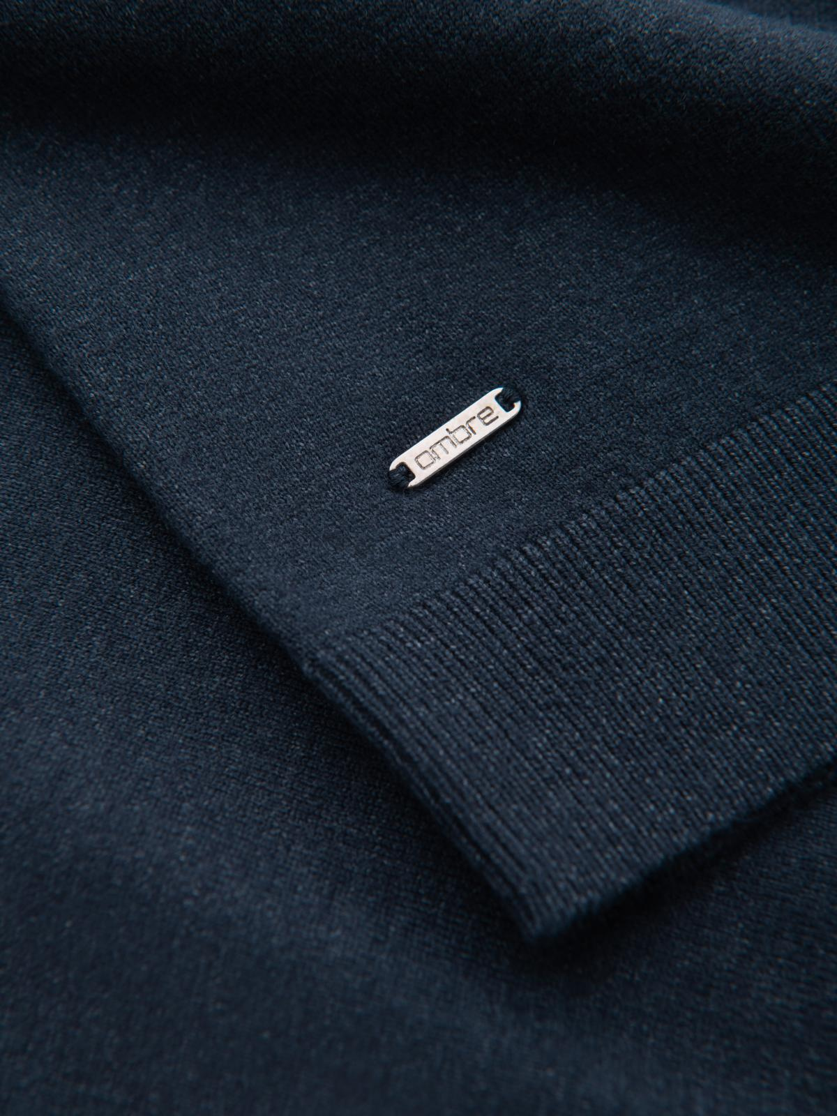 Ombre Men&#039;s knitted half turtleneck with viscose - navy blue