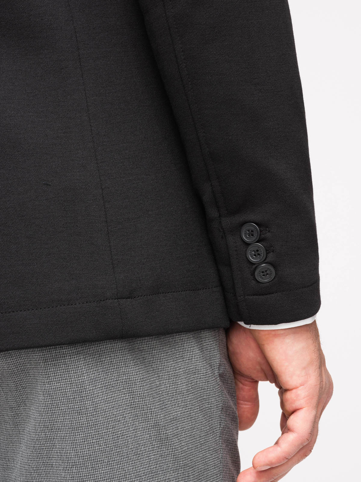 Ombre Men's SLIM knit jacket with subtle texture - black