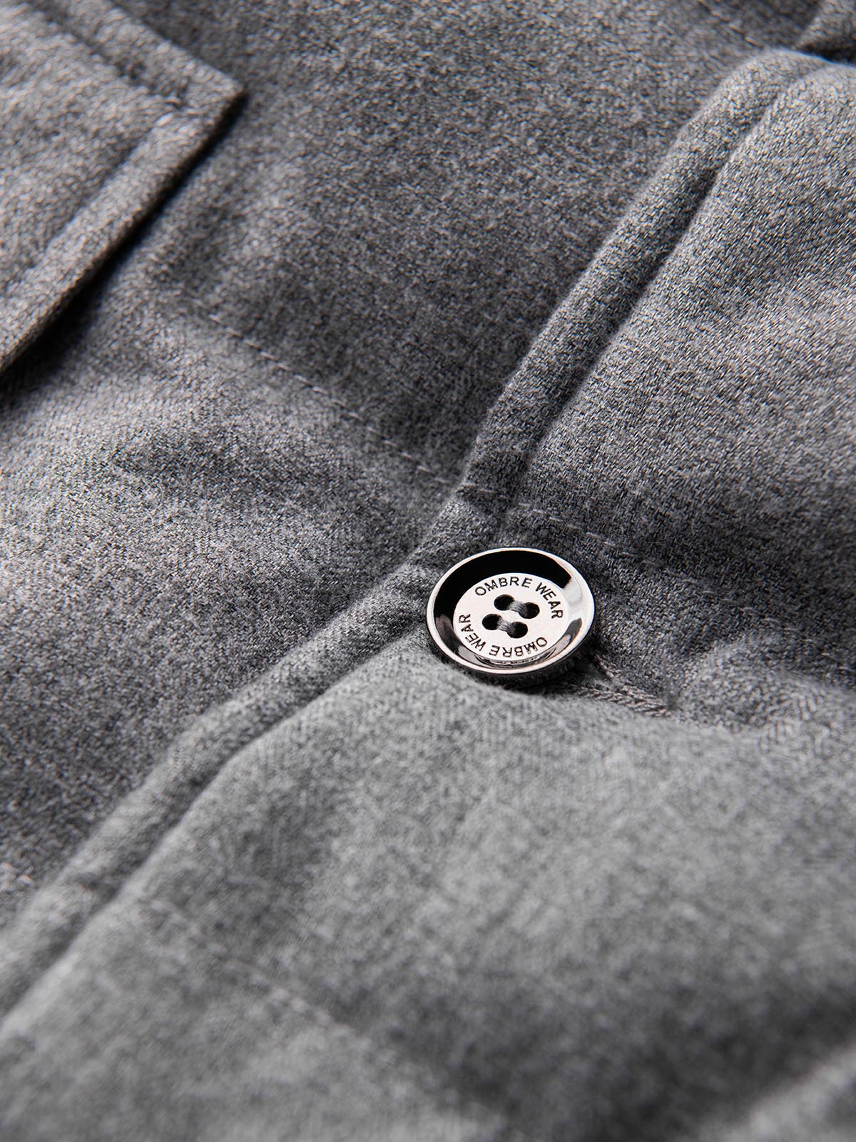 Ombre Men&#039;s jacket with a jacket cut with a fleece lining - gray