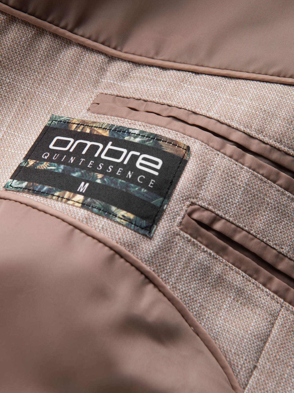 Ombre Men&#039;s REGULAR cut jacket with linen - light beige