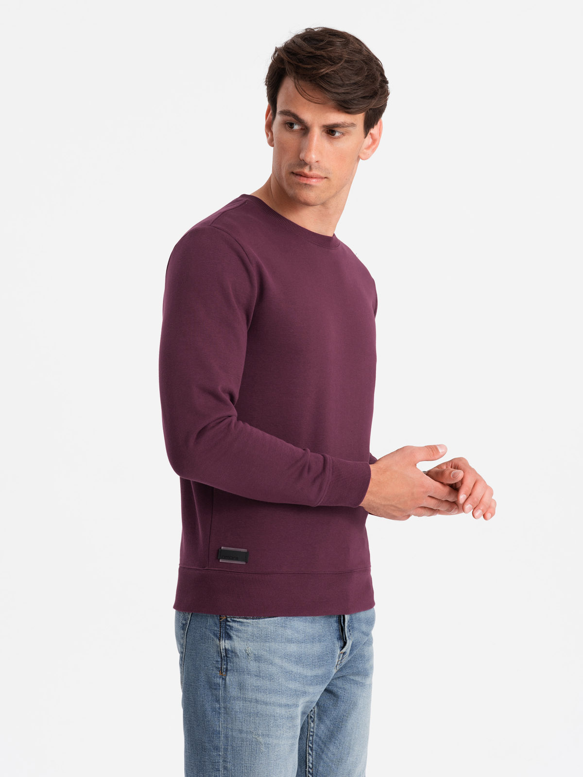 Ombre Mens BASIC cotton non-stretch sweatshirt - maroon