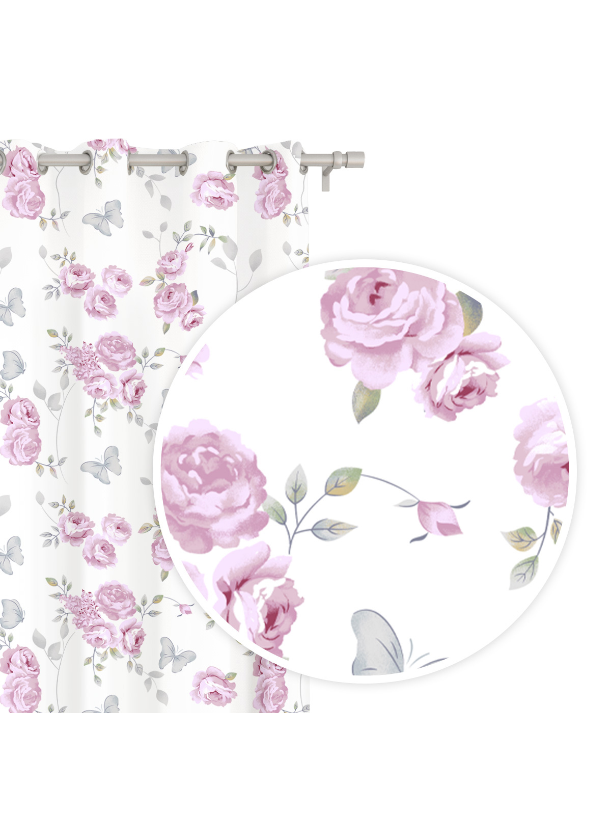 Edoti Curtain With Flower Calmia 140x250 A734