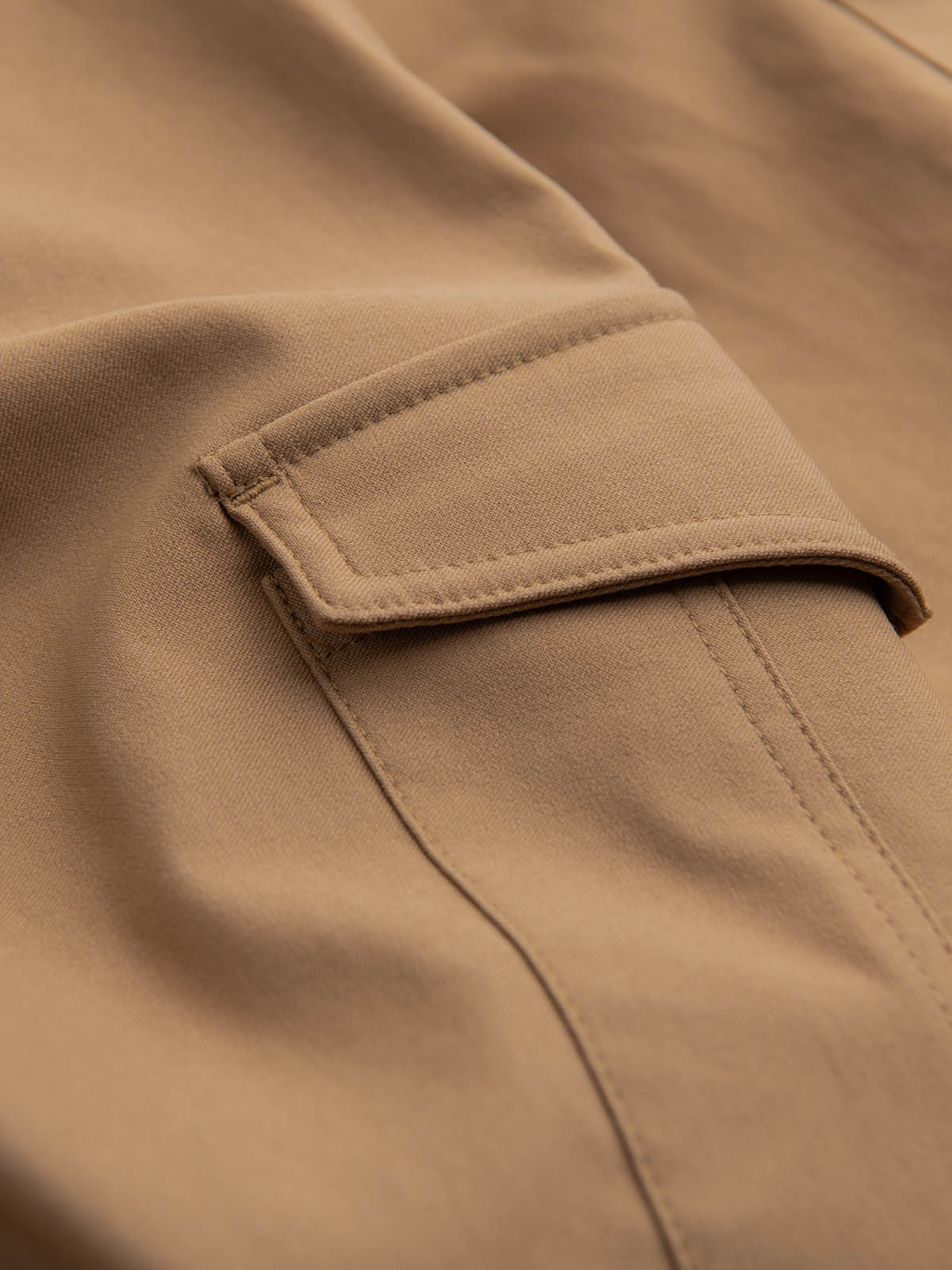Ombre Men's REGULAR fabric pants with cargo pockets - light brown