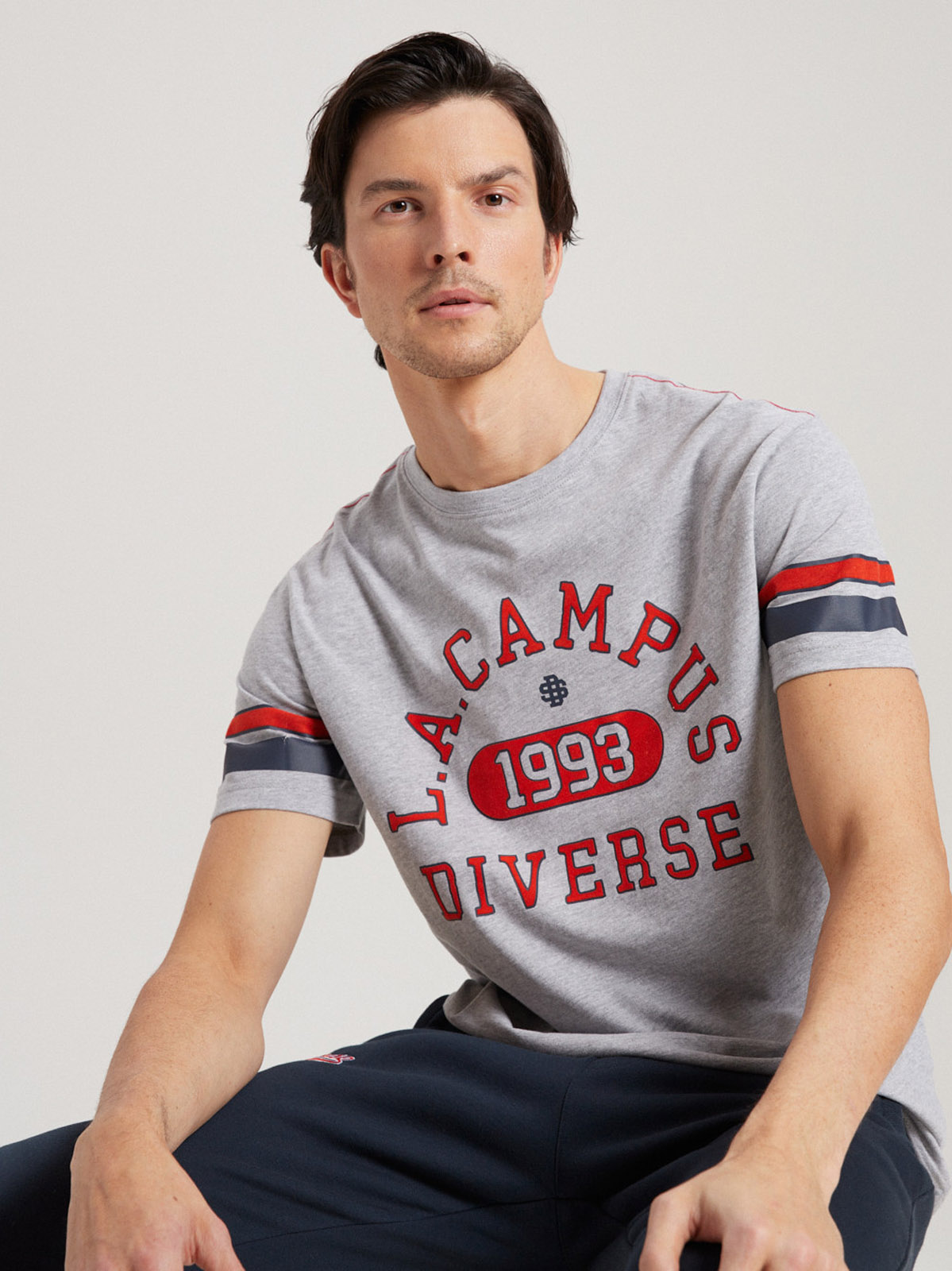 Levně Diverse Men's printed T-shirt LA CAMPUS 01
