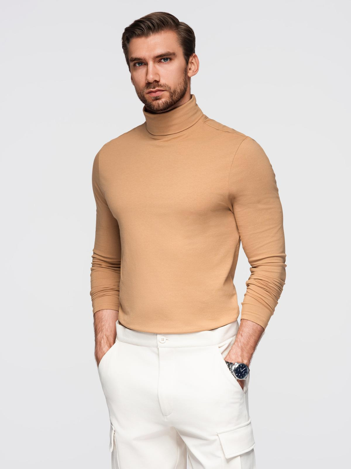 Pulover cu guler înalt pentru bărbați, cu model ombre