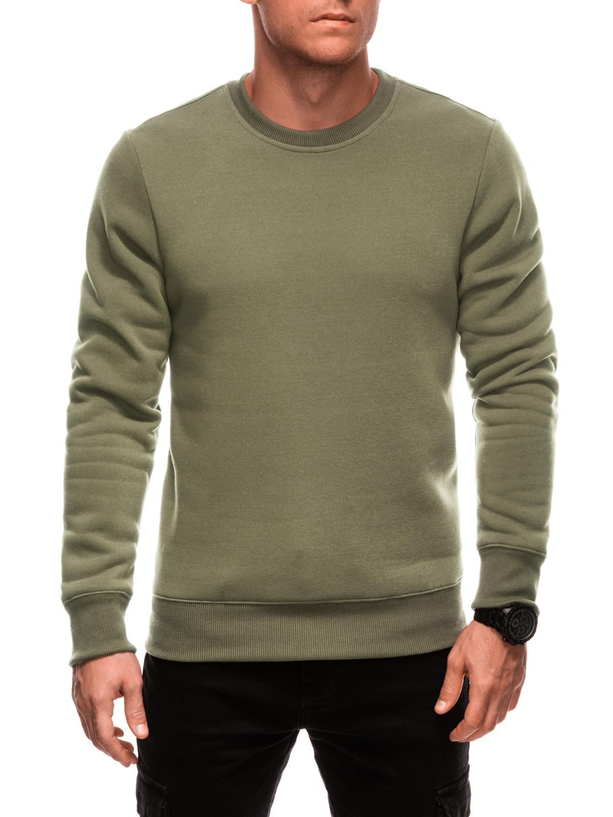 Edoti BASIC men&#039;s uniform round neck sweatshirt - dark olive green
