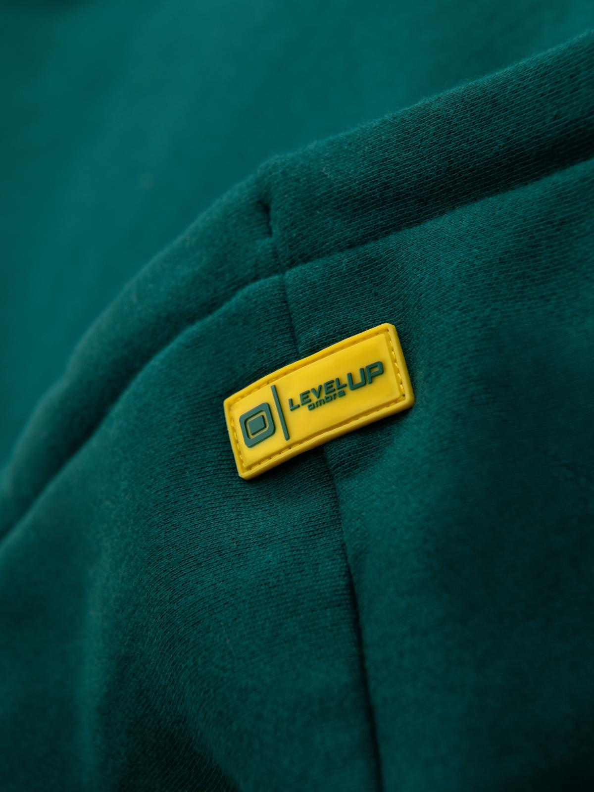 Ombre Unisex sweatshirt with pockets and hood - dark green