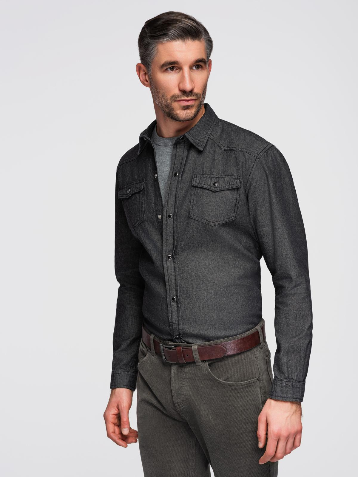 Pánska rifľová košeľa s vreckami