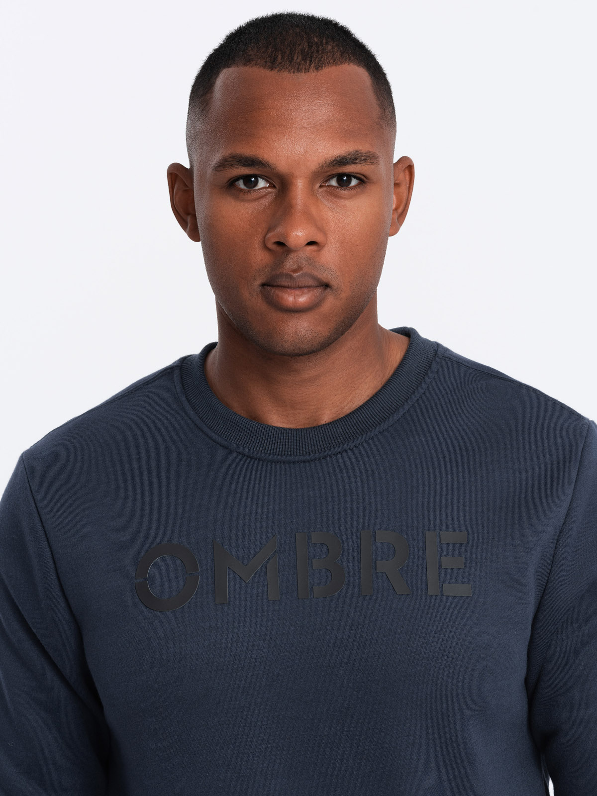 Ombre Classic men's sweatshirt with inscription - navy blue