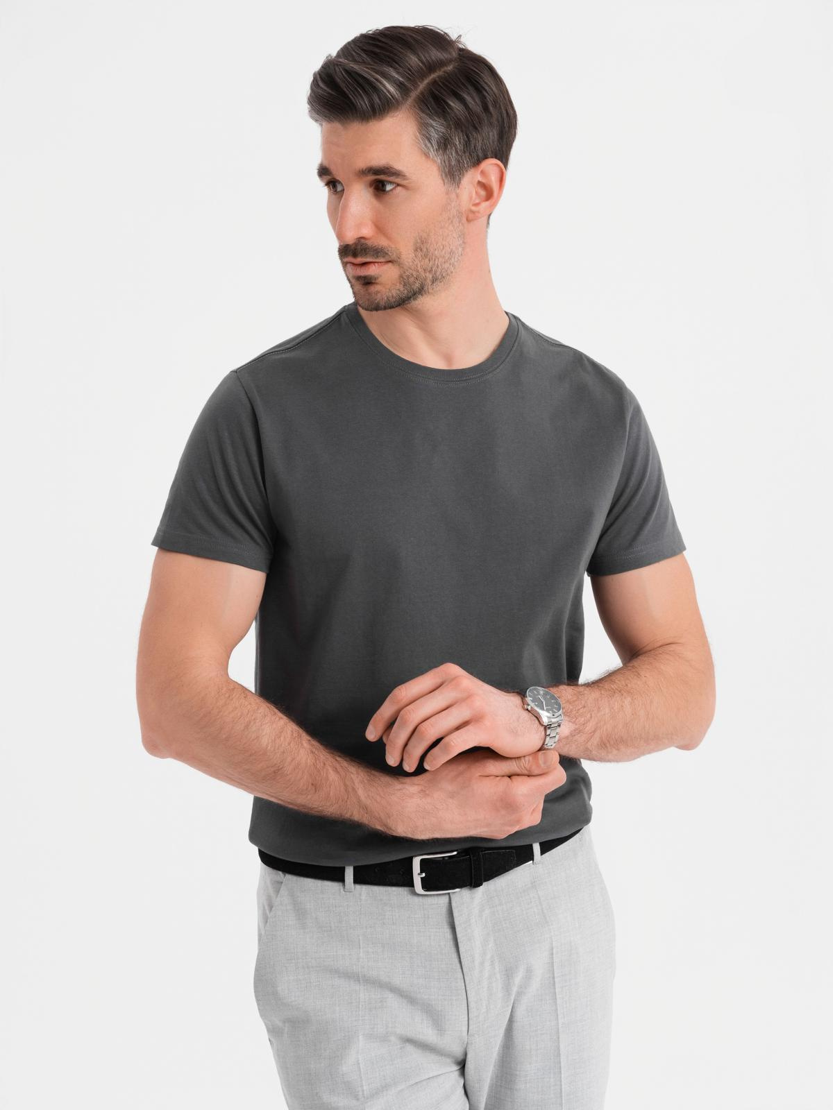 Ombre Mens classic cotton BASIC T-shirt - graphite