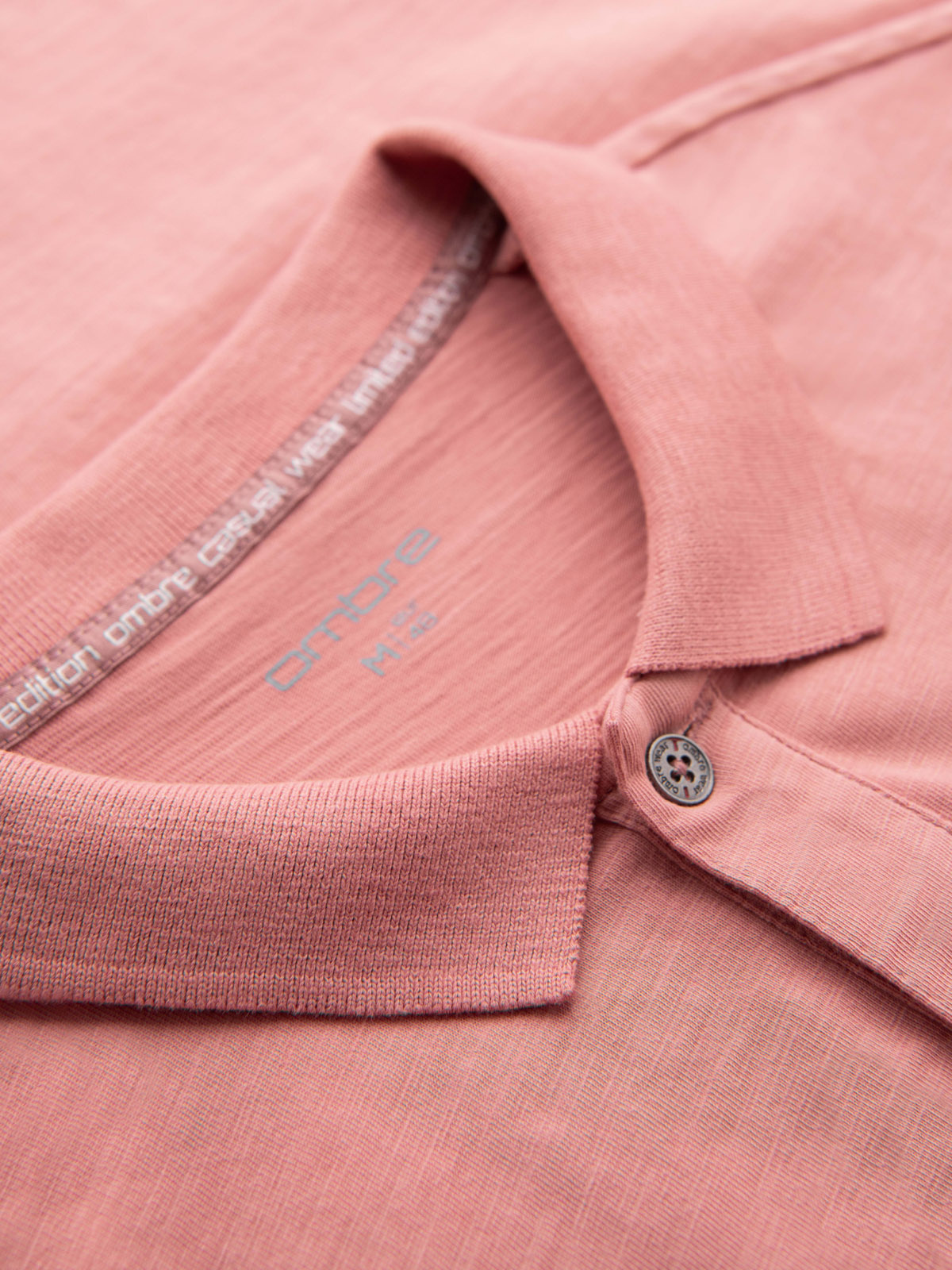 Ombre Classic cotton knit polo shirt - pink