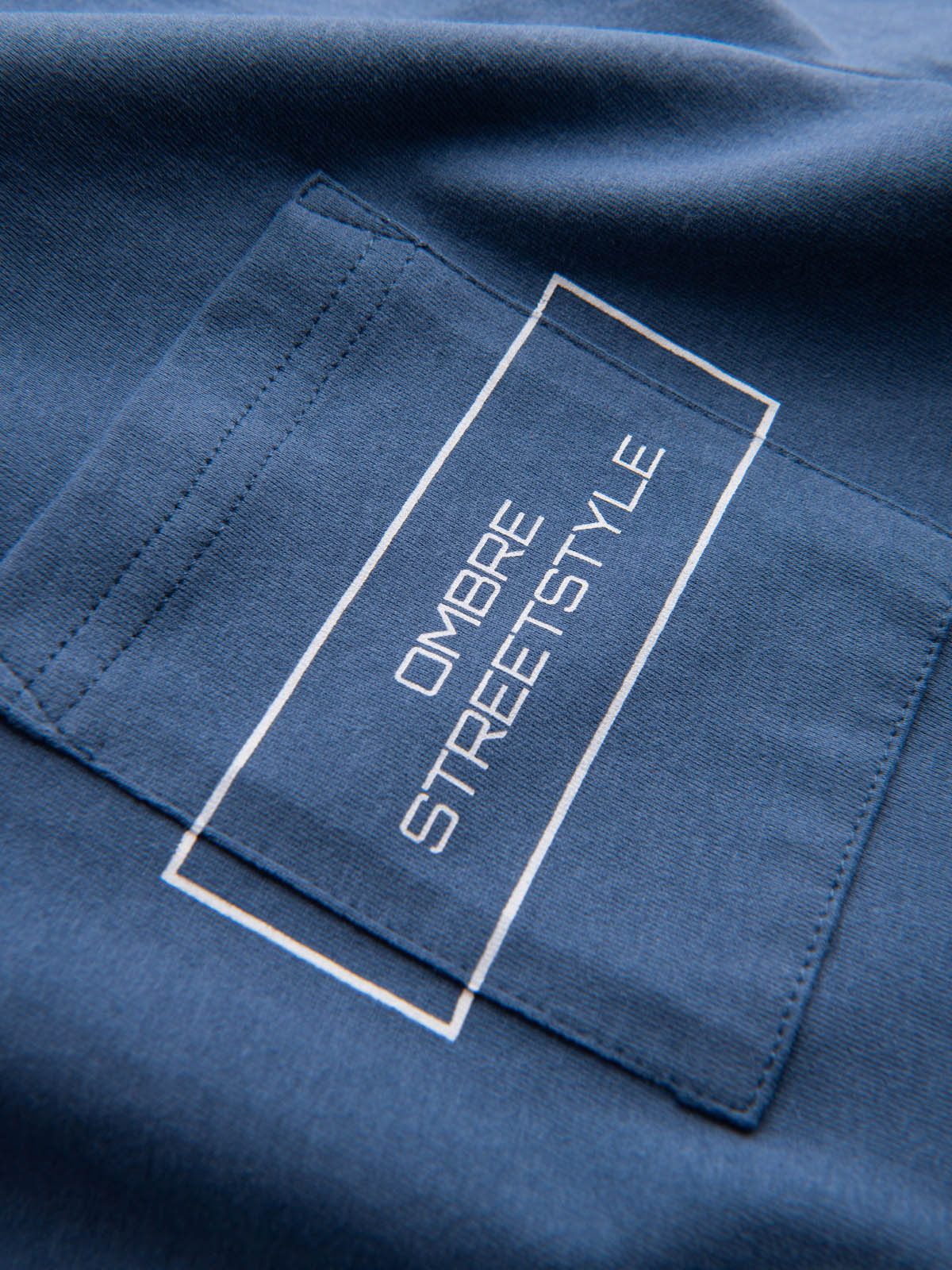 Ombre Streetstyle men's cotton pocket print t-shirt - indigo