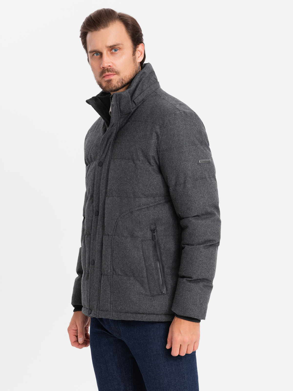 Ombre Men&#039;s lightweight jacket with mesh lining and hood - black