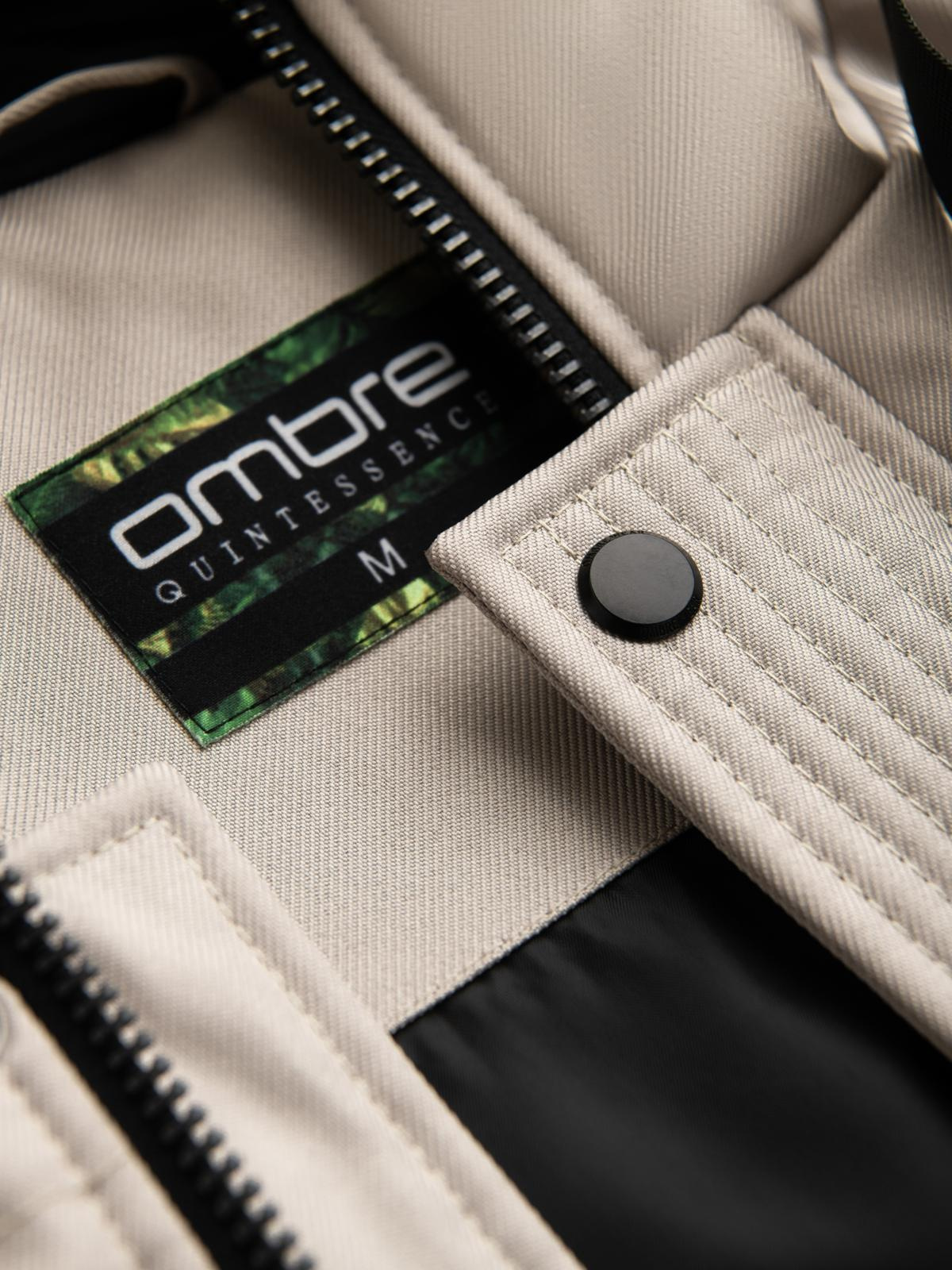 Ombre Men&#039;s long warm parka jacket with hood - beige