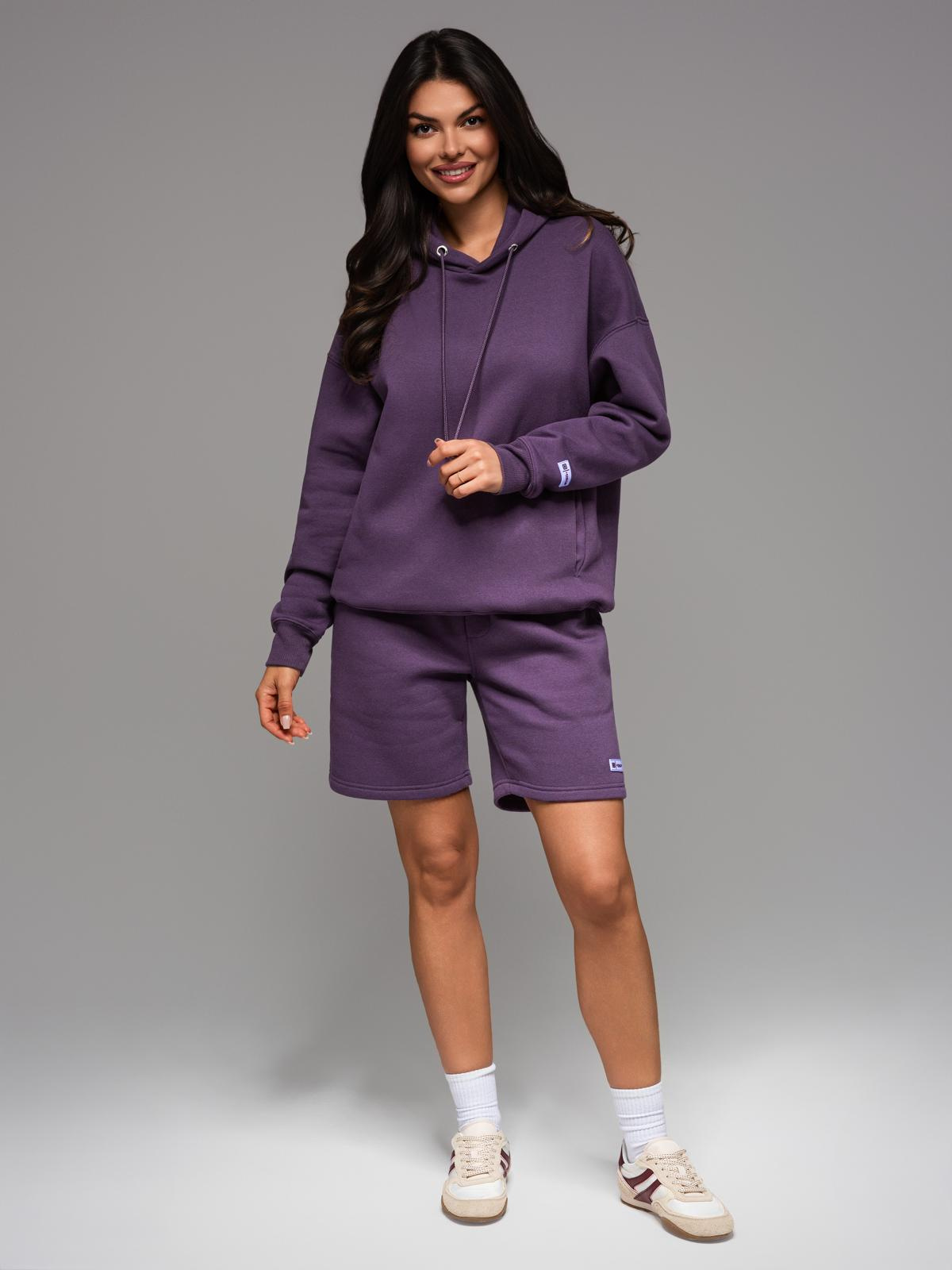 Ombre Unisex sweat shorts with drawstring waistband - purple