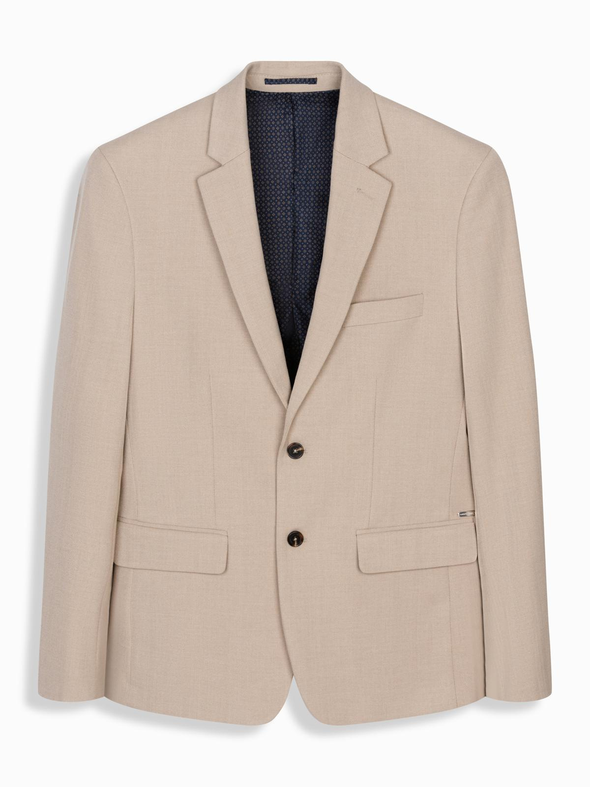Ombre Elegant men's SLIM FIT jacket with rayon - beige