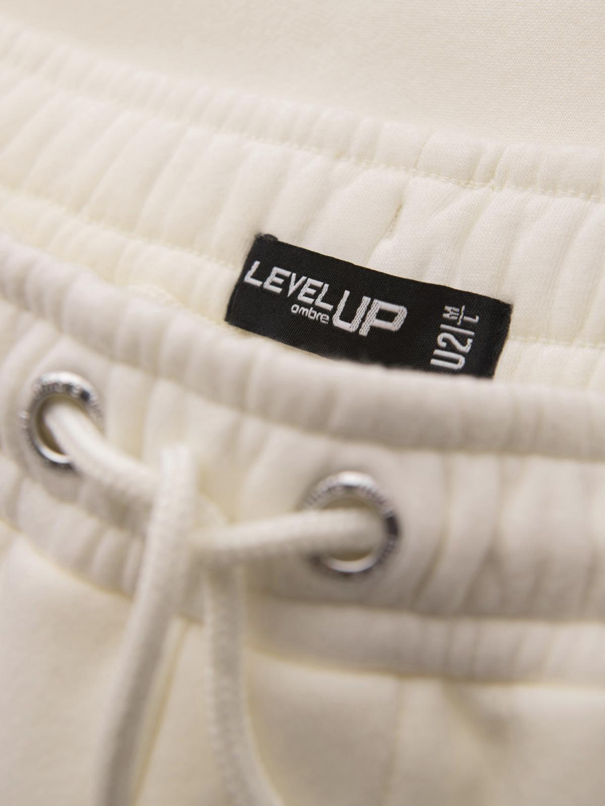 Ombre Unisex sweat shorts with drawstring waist - cream