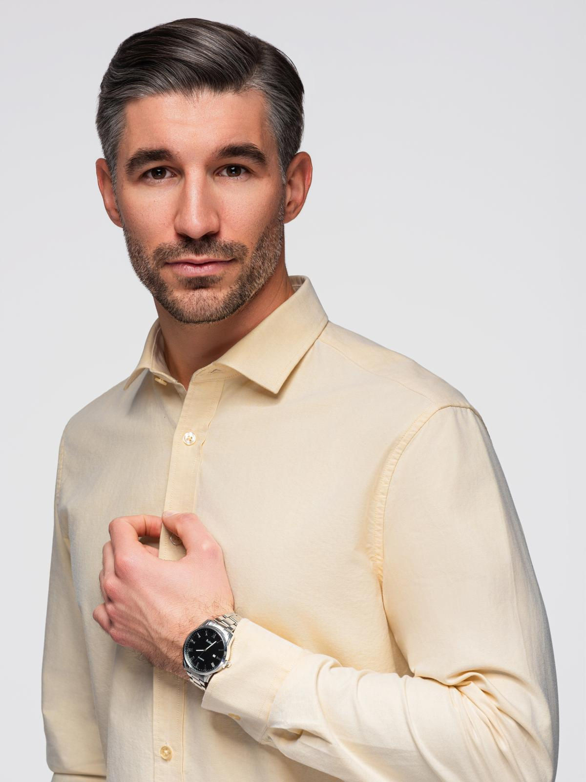 Ombre Pastel cotton men&#039;s oxford shirt - bright yellow