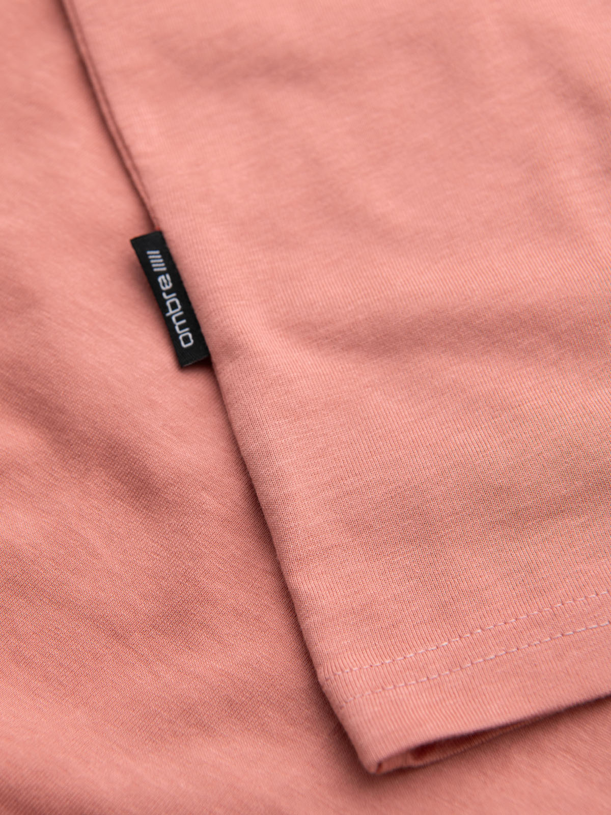 Ombre BASIC men's classic cotton tee-shirt with a v-neck - pink