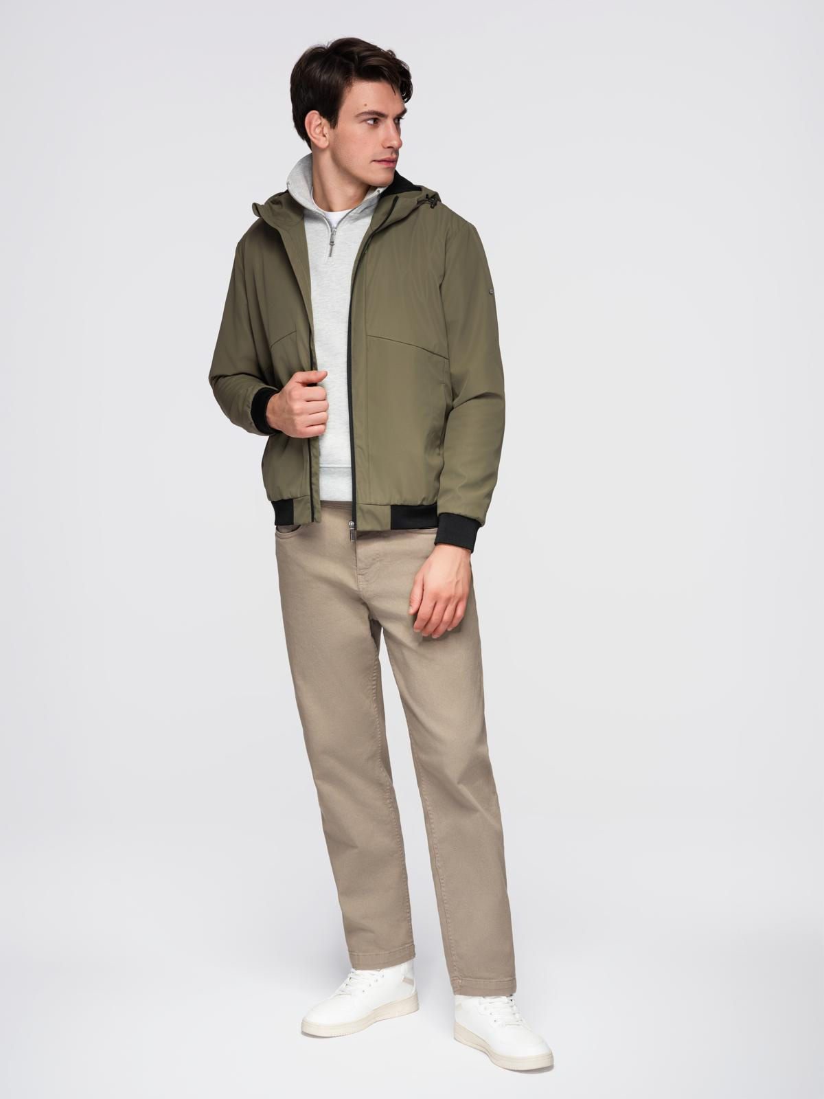 Ombre Men's lightweight jacket with hood and mesh lining