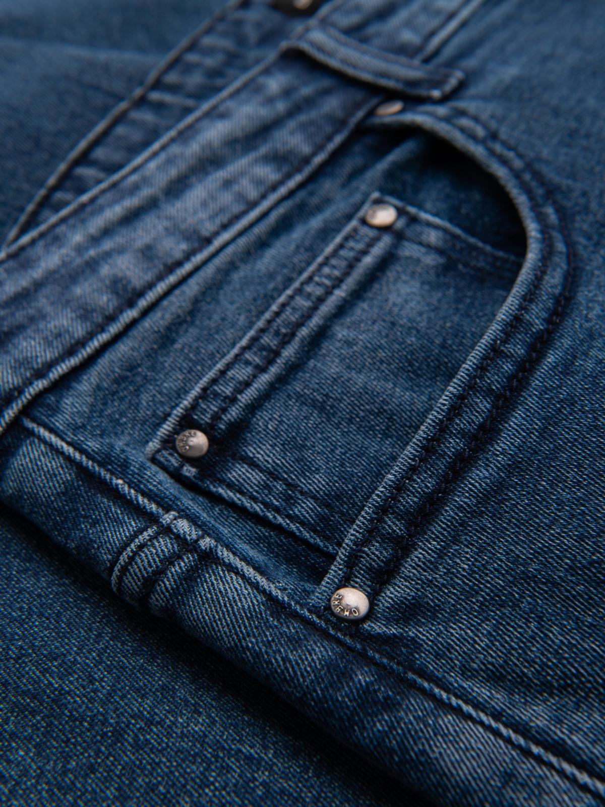 Ombre Men&#039;s CARROT FIT denim pants with decorative darts - dark blue