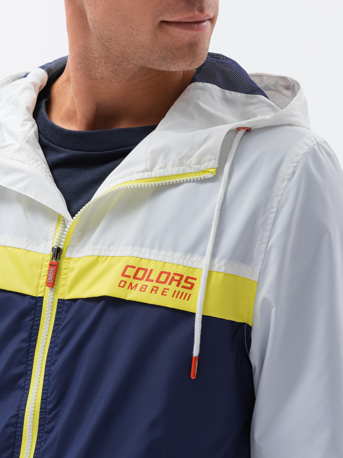 Ombre Men's hooded windbreaker jacket