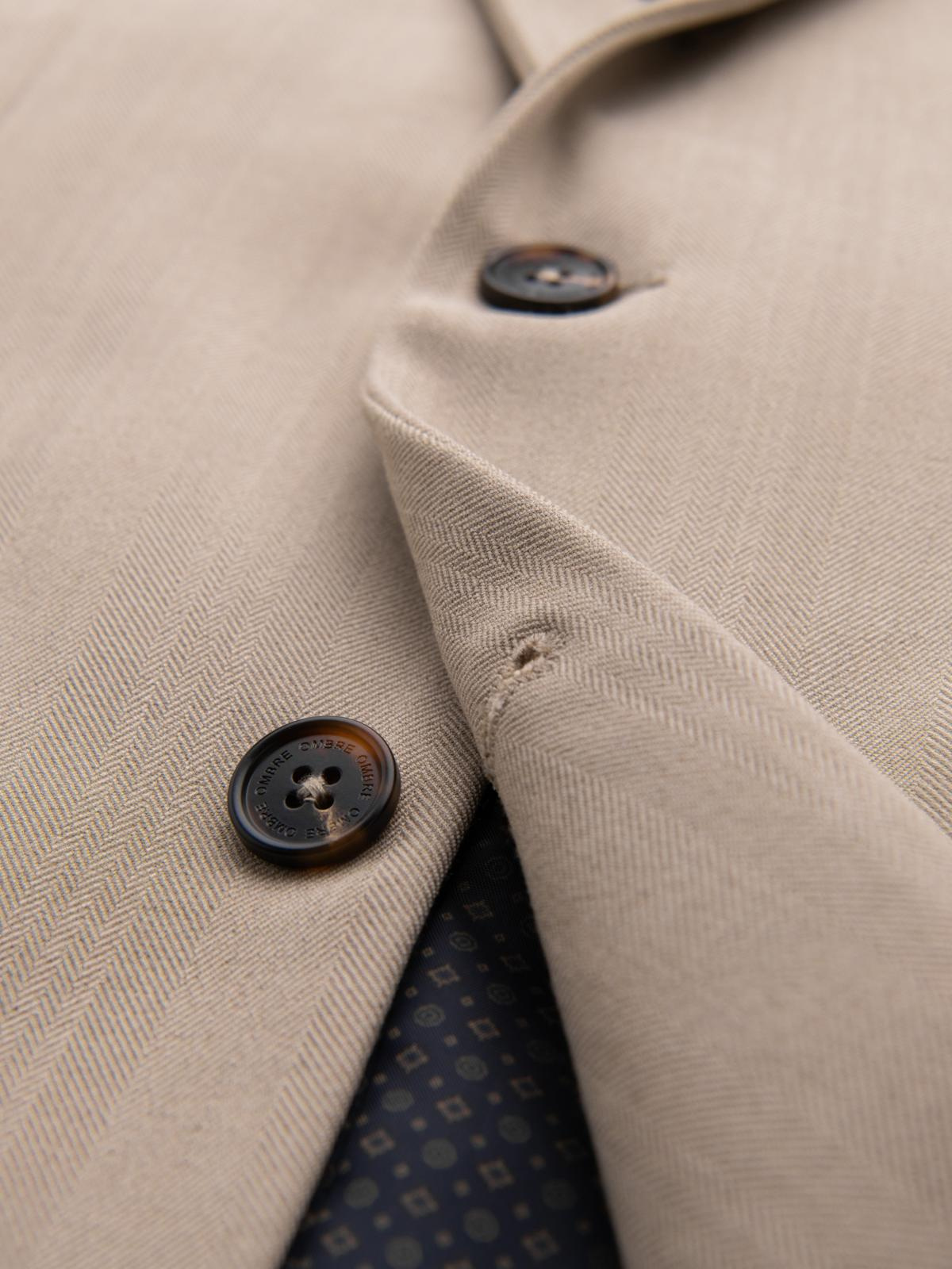 Ombre Elegant men&#039;s SLIM FIT jacket with rayon - beige