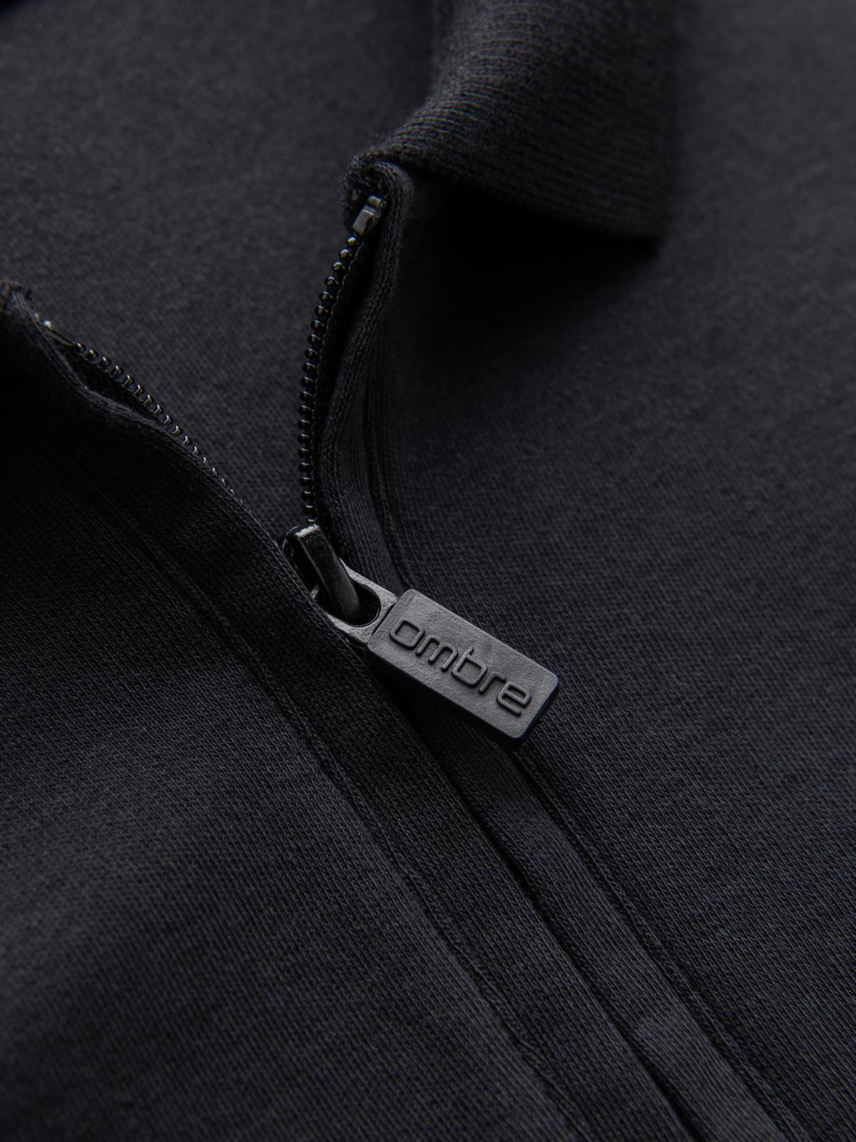 Ombre Men's zippered collar polo shirt - black