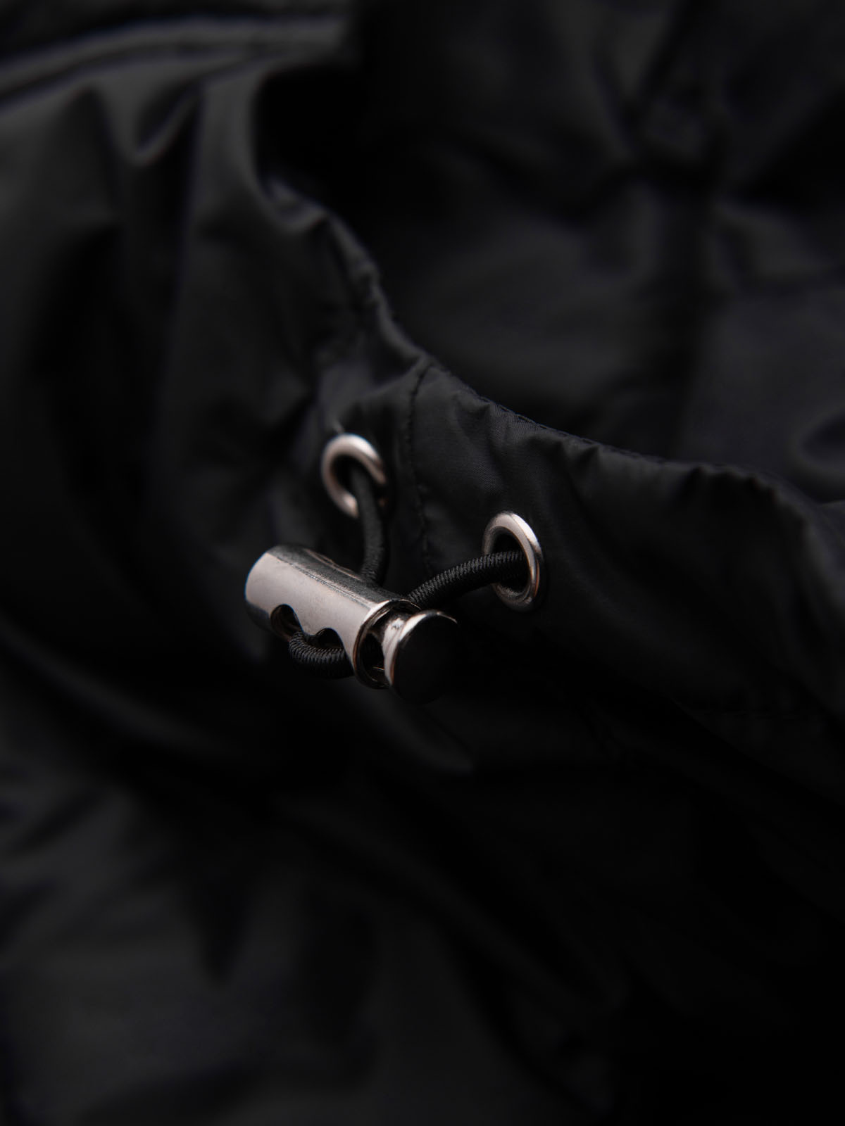 Ombre Men&#039;s long quilted jacket with natural filling - black