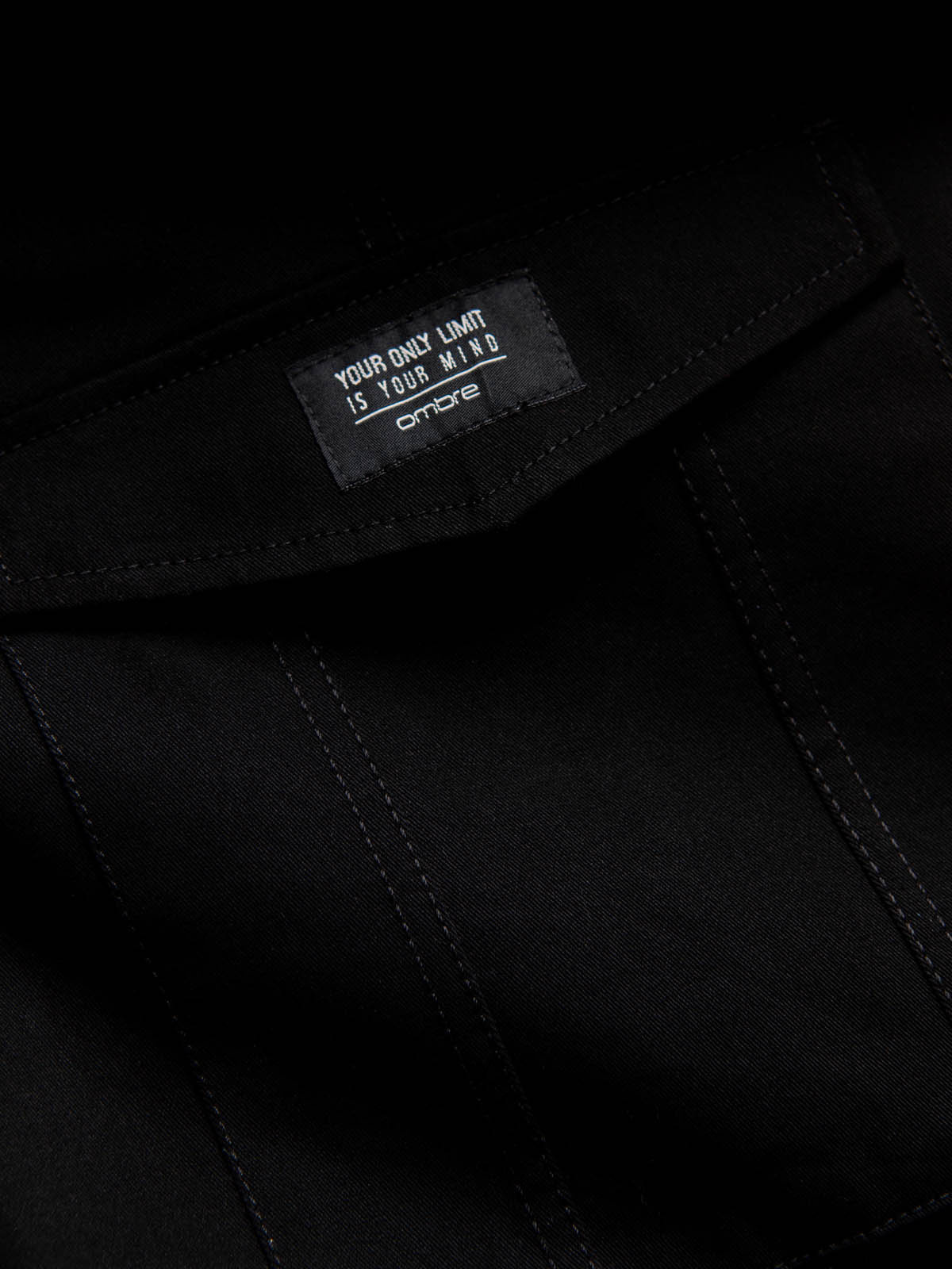 Ombre Men&#039;s pants with cargo pockets and leg hem - black
