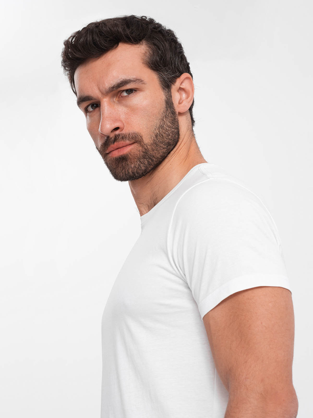 Ombre Men&#039;s BASIC classic cotton T-shirt - white