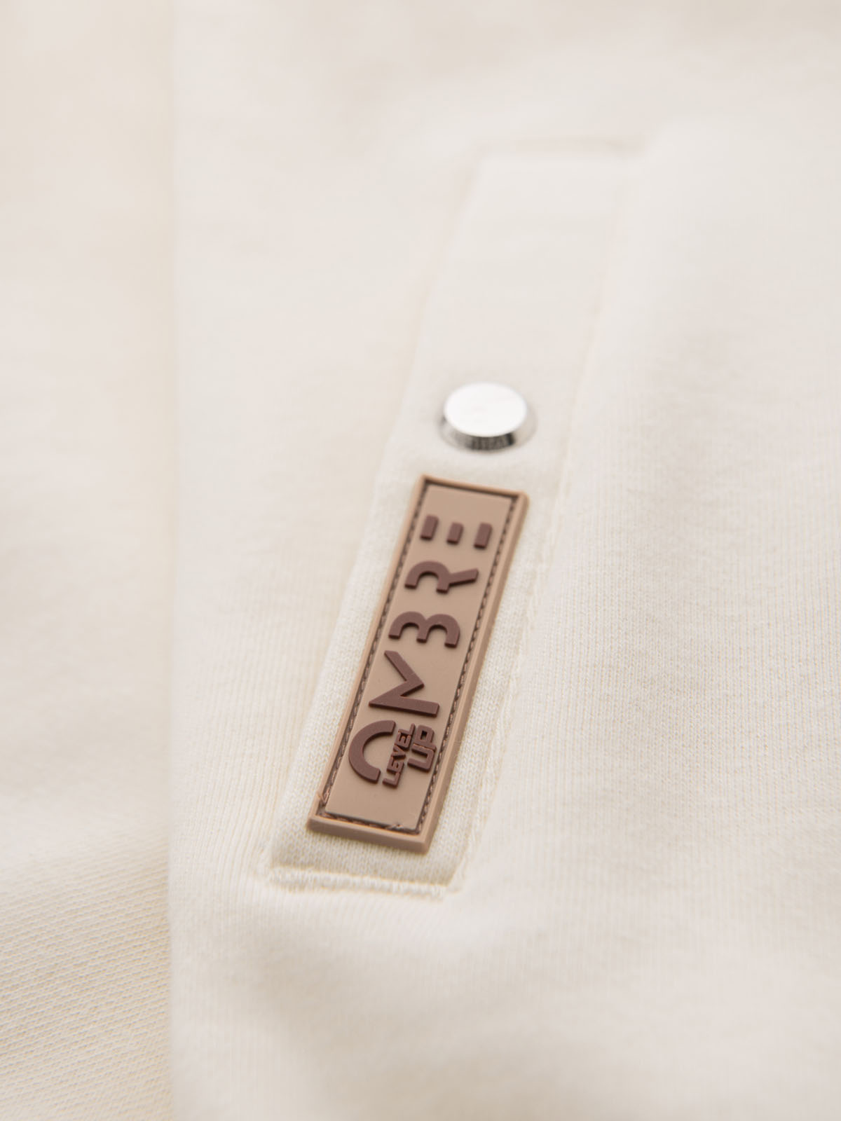 Ombre Men's sweatshirt with high collar and stripes - cream