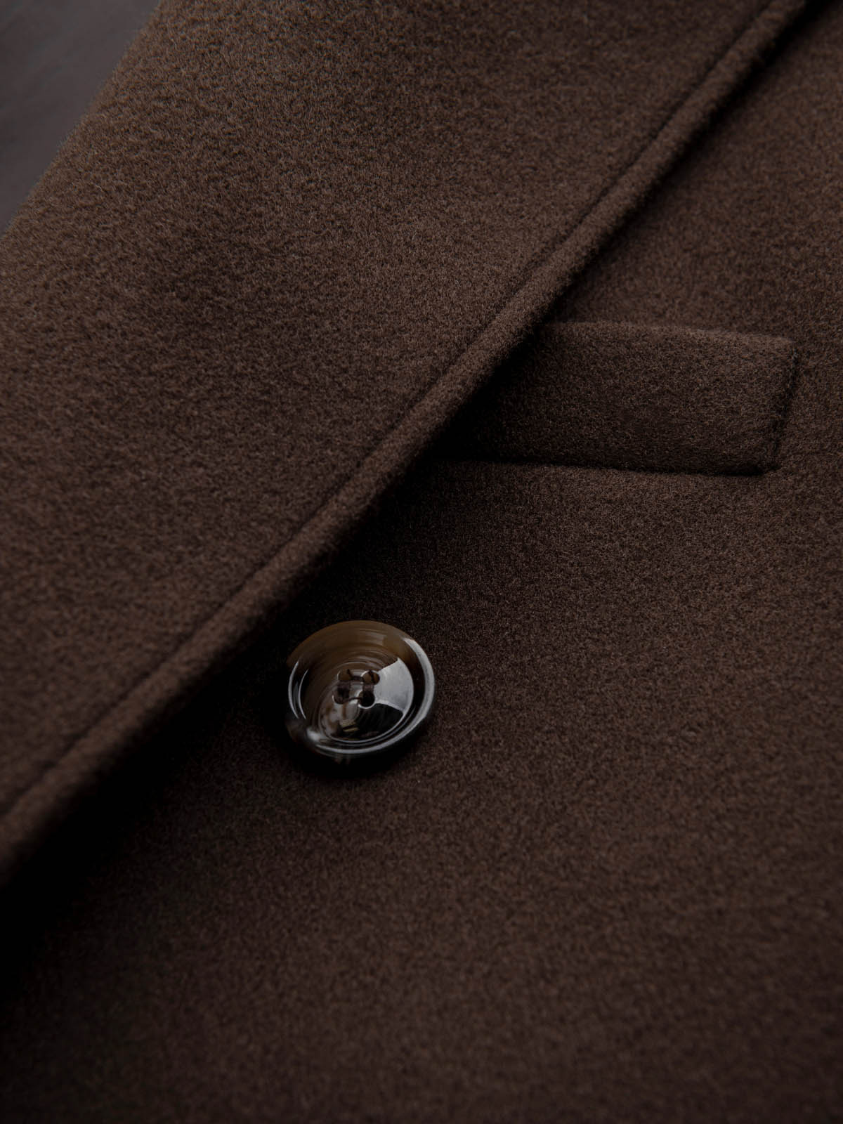 Ombre Men's double-breasted coat with decorative buttons - dark brown