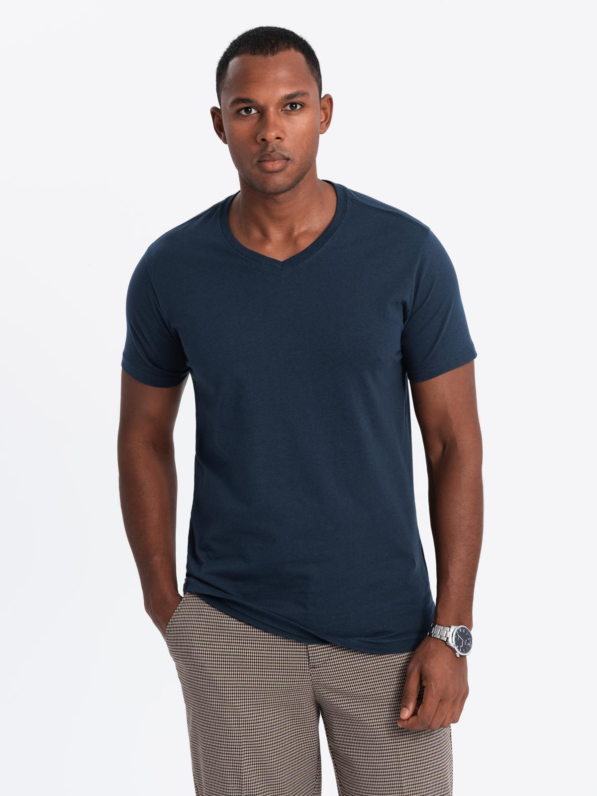 Ombre BASIC men&#039;s V-neck cotton T-shirt set - white/green/maroon