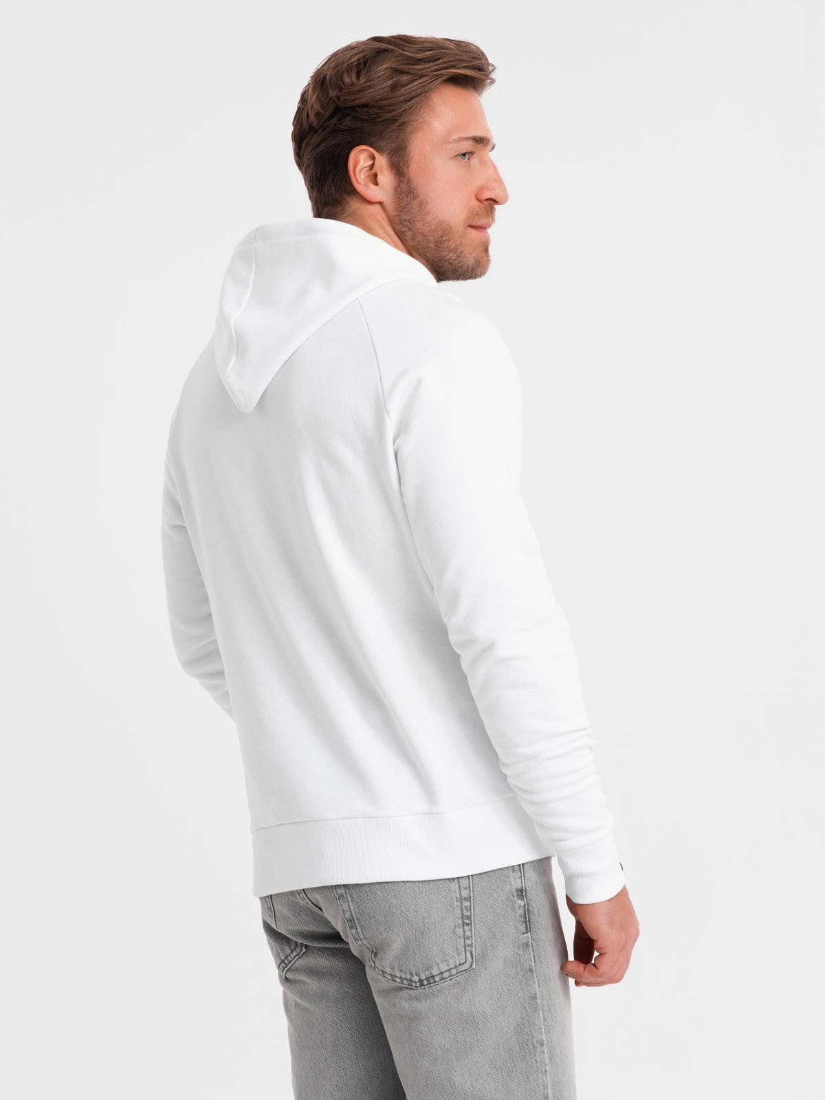 Ombre Men&#039;s printed kangaroo sweatshirt - white
