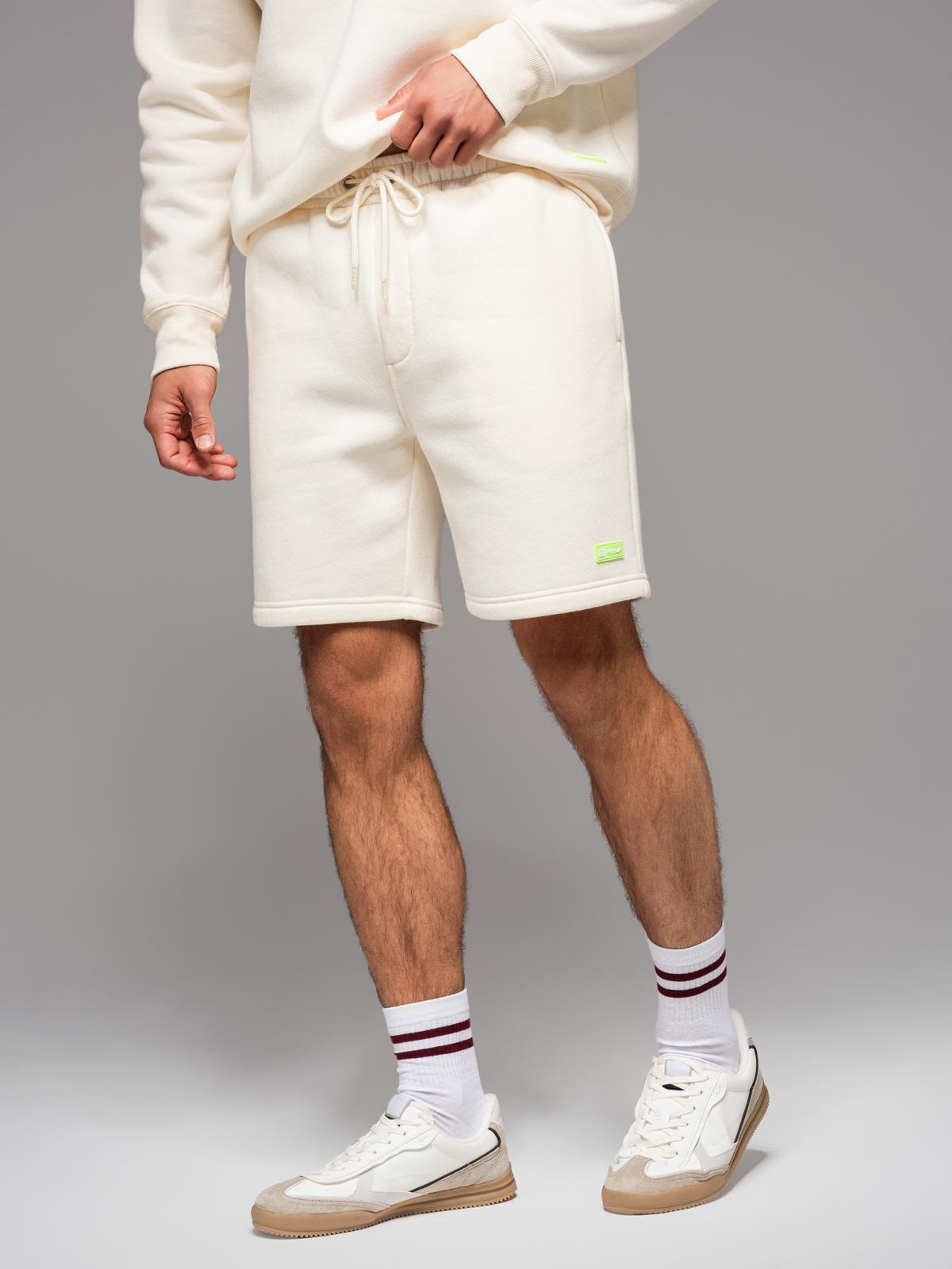 Ombre Unisex sweat shorts with drawstring waist - cream
