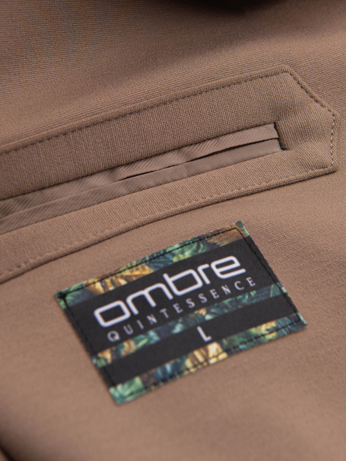 Ombre Men&#039;s jacket with patch pockets - dark beige