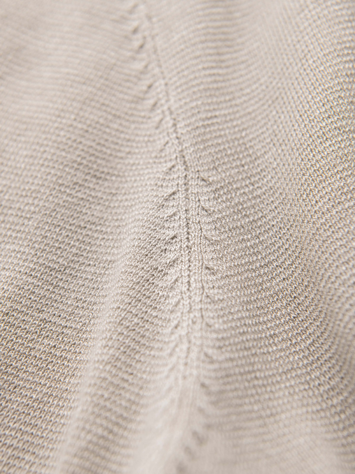 Ombre Men&#039;s sweater with round neckline in stretch knit with classic weave - beige