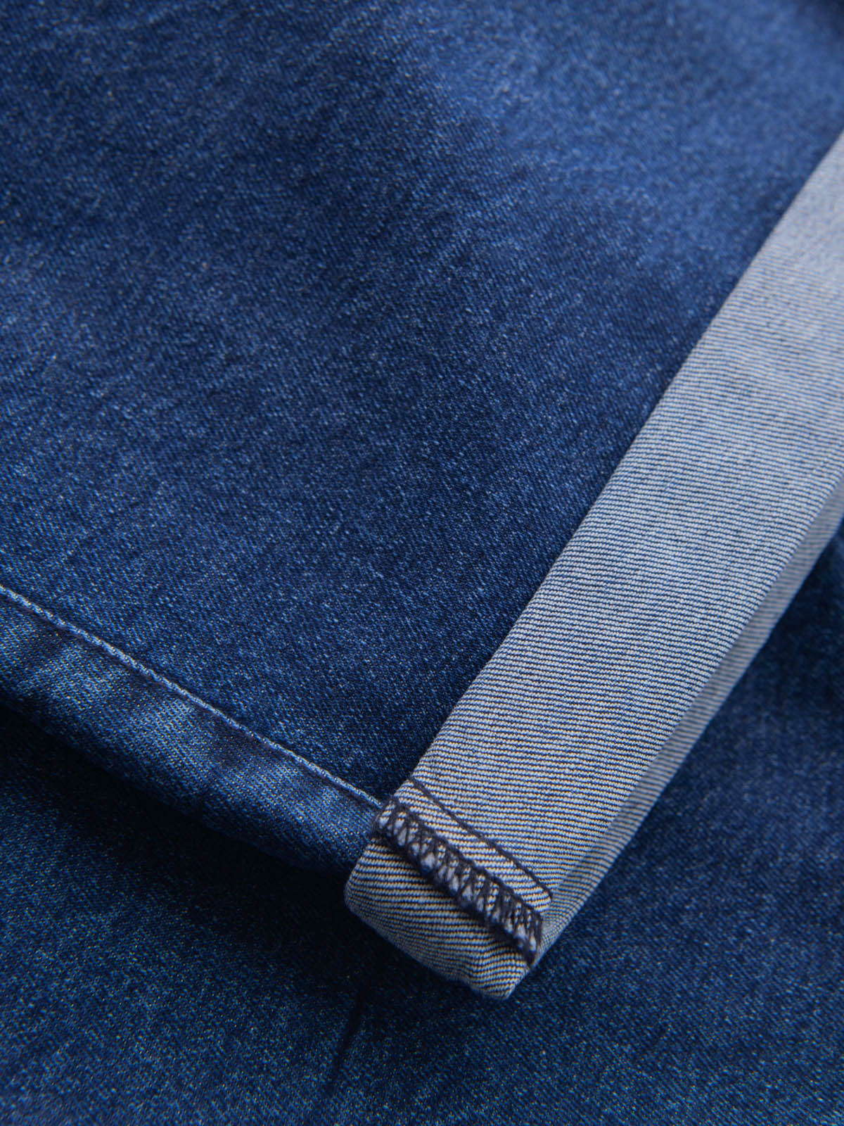 Ombre Men's denim shorts with rolled up leg - dark blue