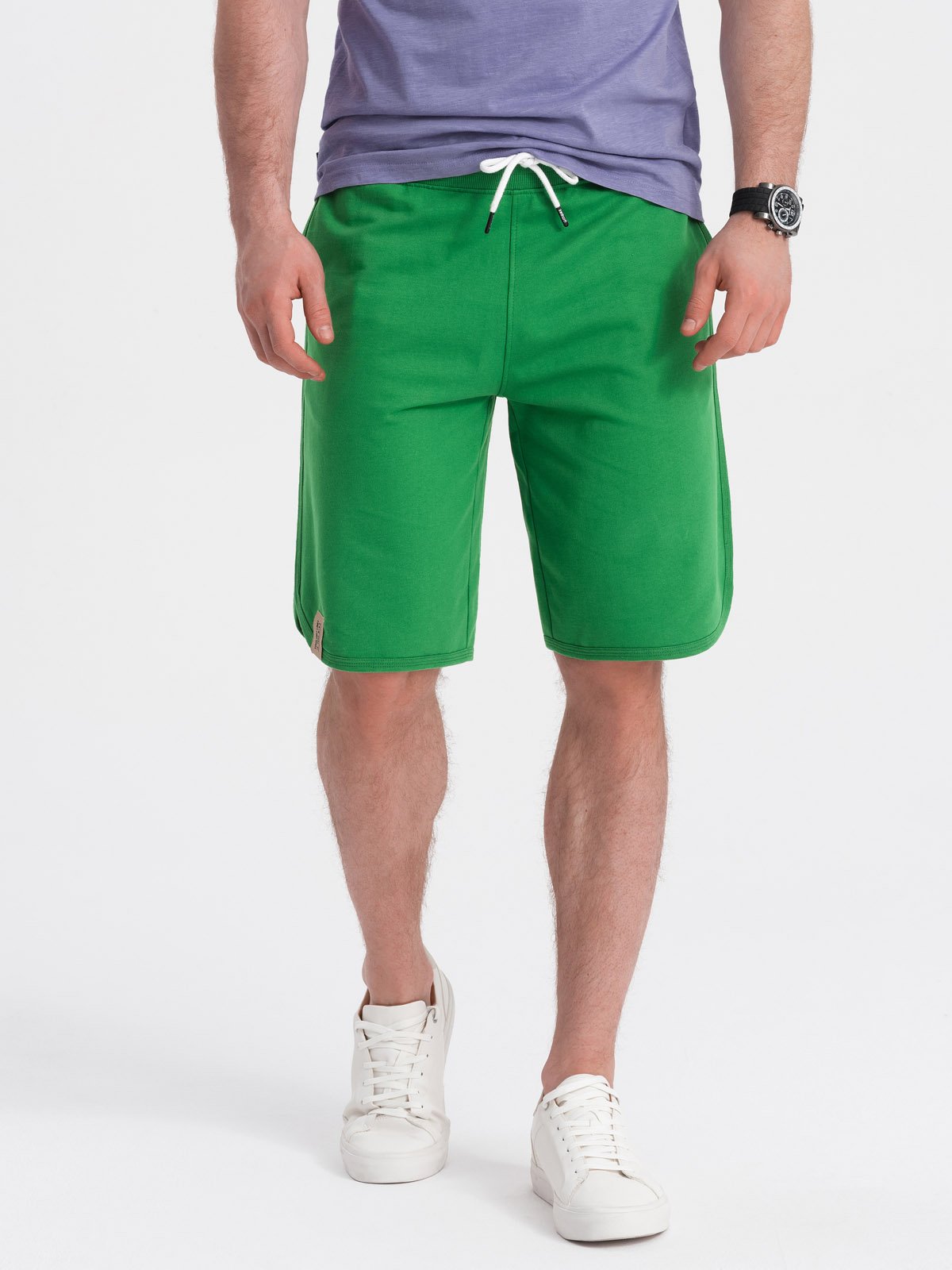 Ombre Men's rounded leg sweat shorts - green