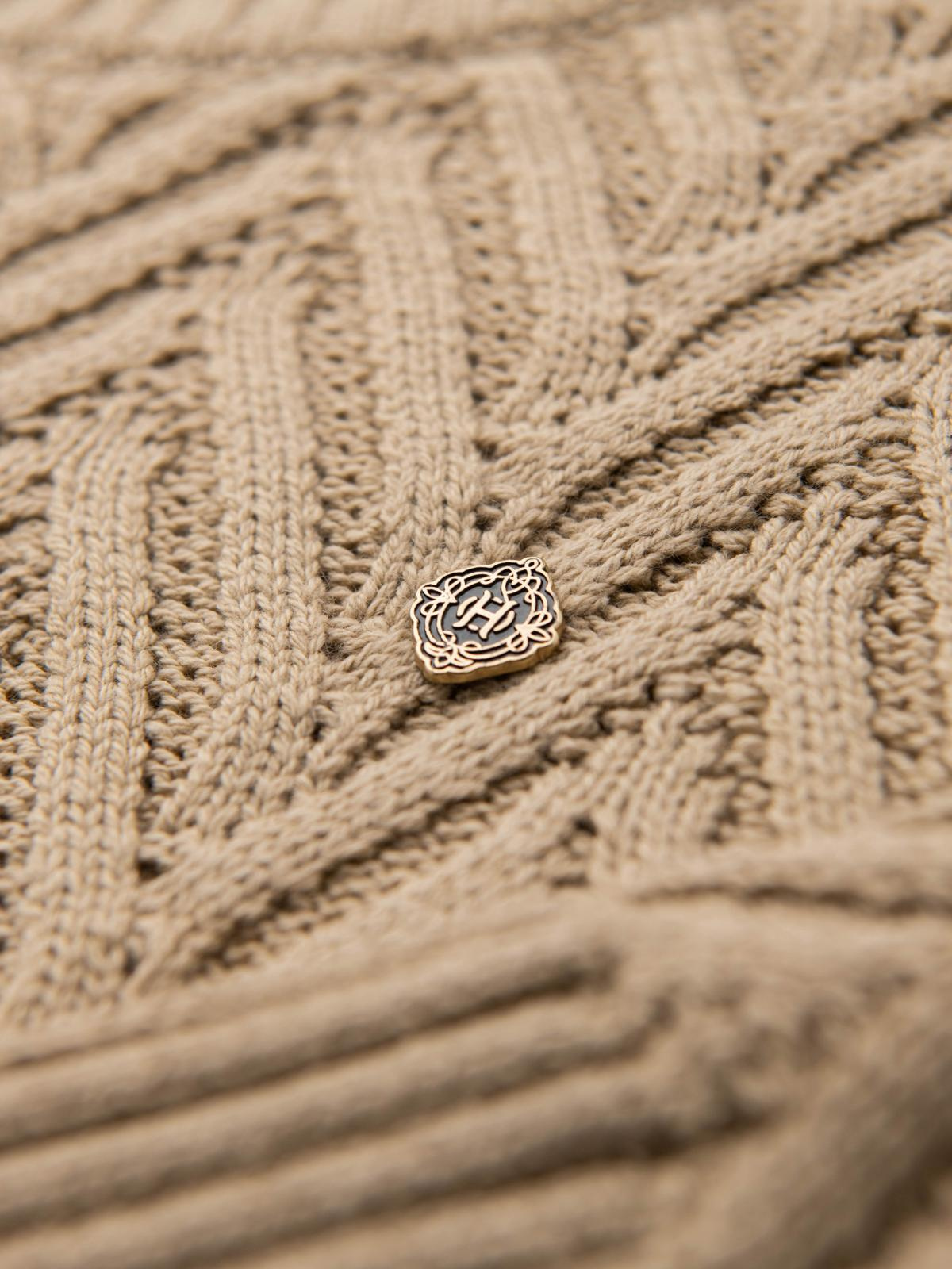 Ombre Men&#039;s zigzag knit sweater - sand