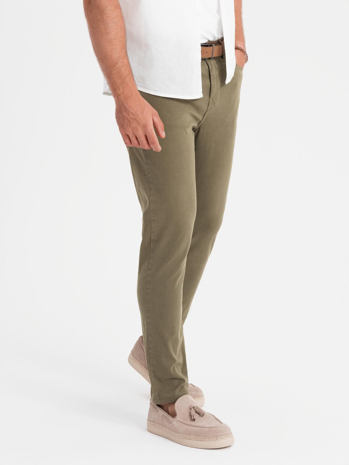 Ombre Men's tailored chino pants - olive