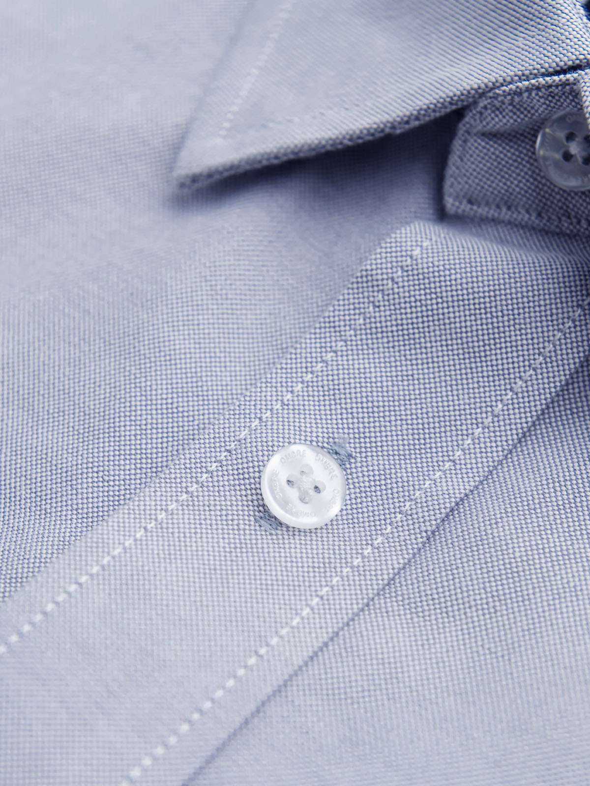 Ombre Elegant men's oxford shirt with embroidery - blue