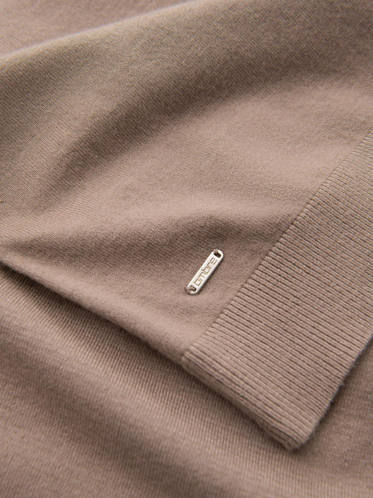 Ombre Men's knitted turtleneck with viscose - dark beige