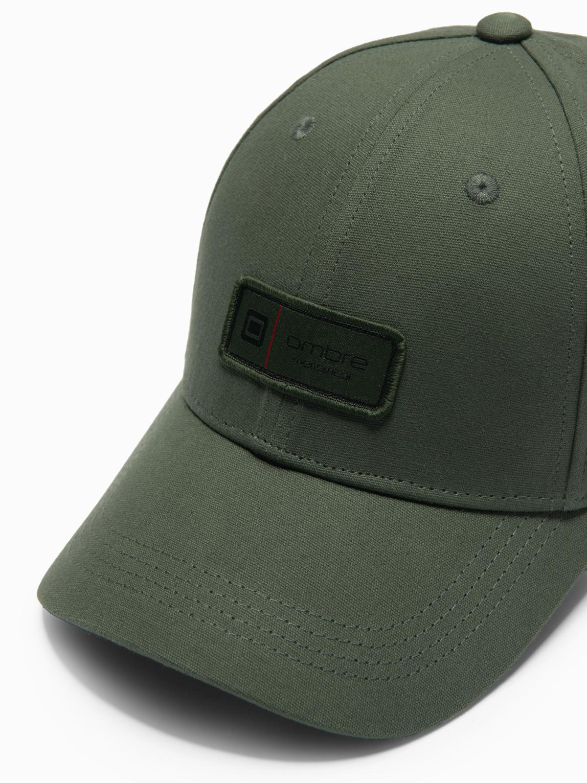 Ombre Men&#039;s baseball cap with visor and patch - khaki