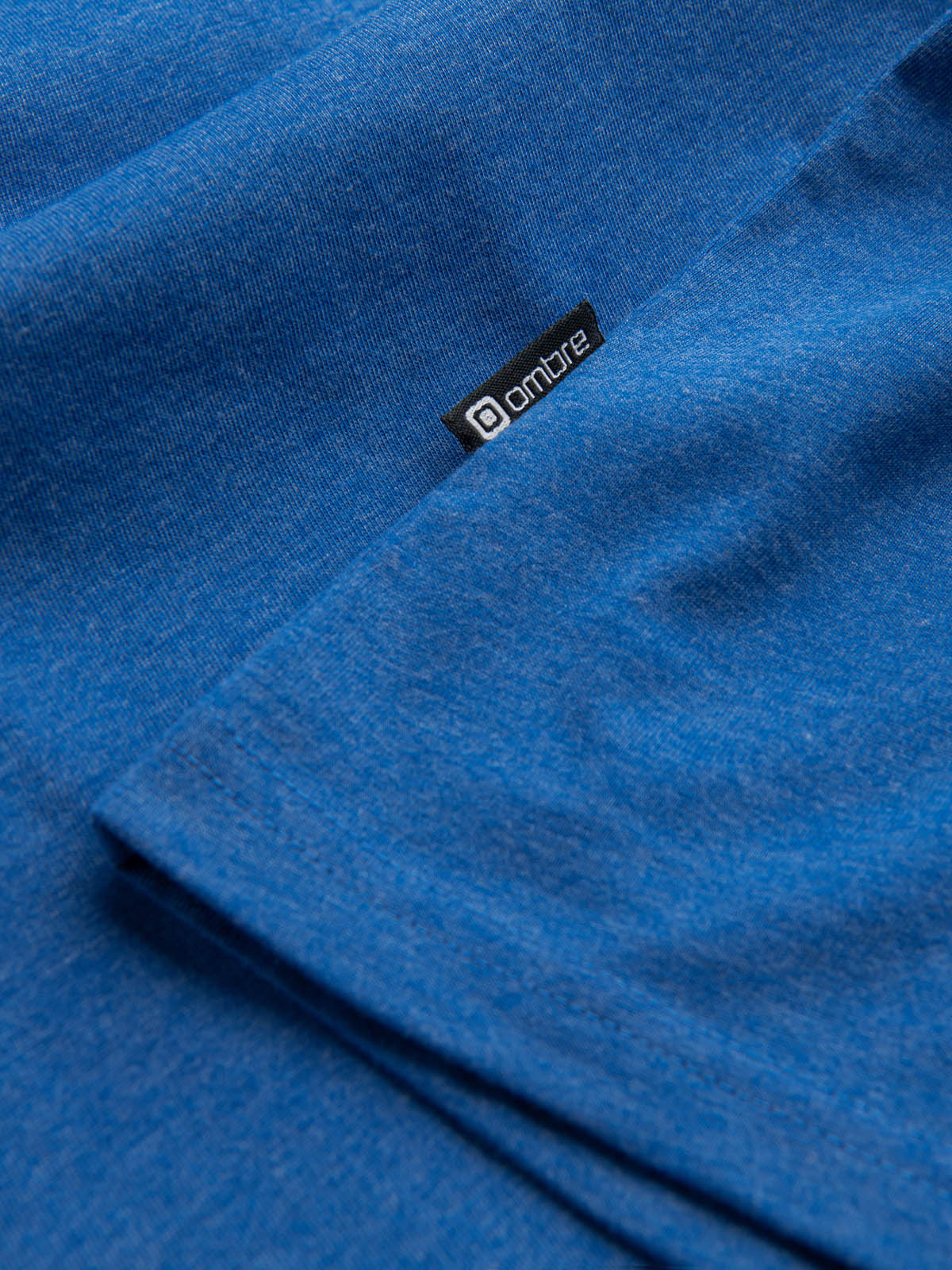 Ombre Men's t-shirt with round henley neckline - blue