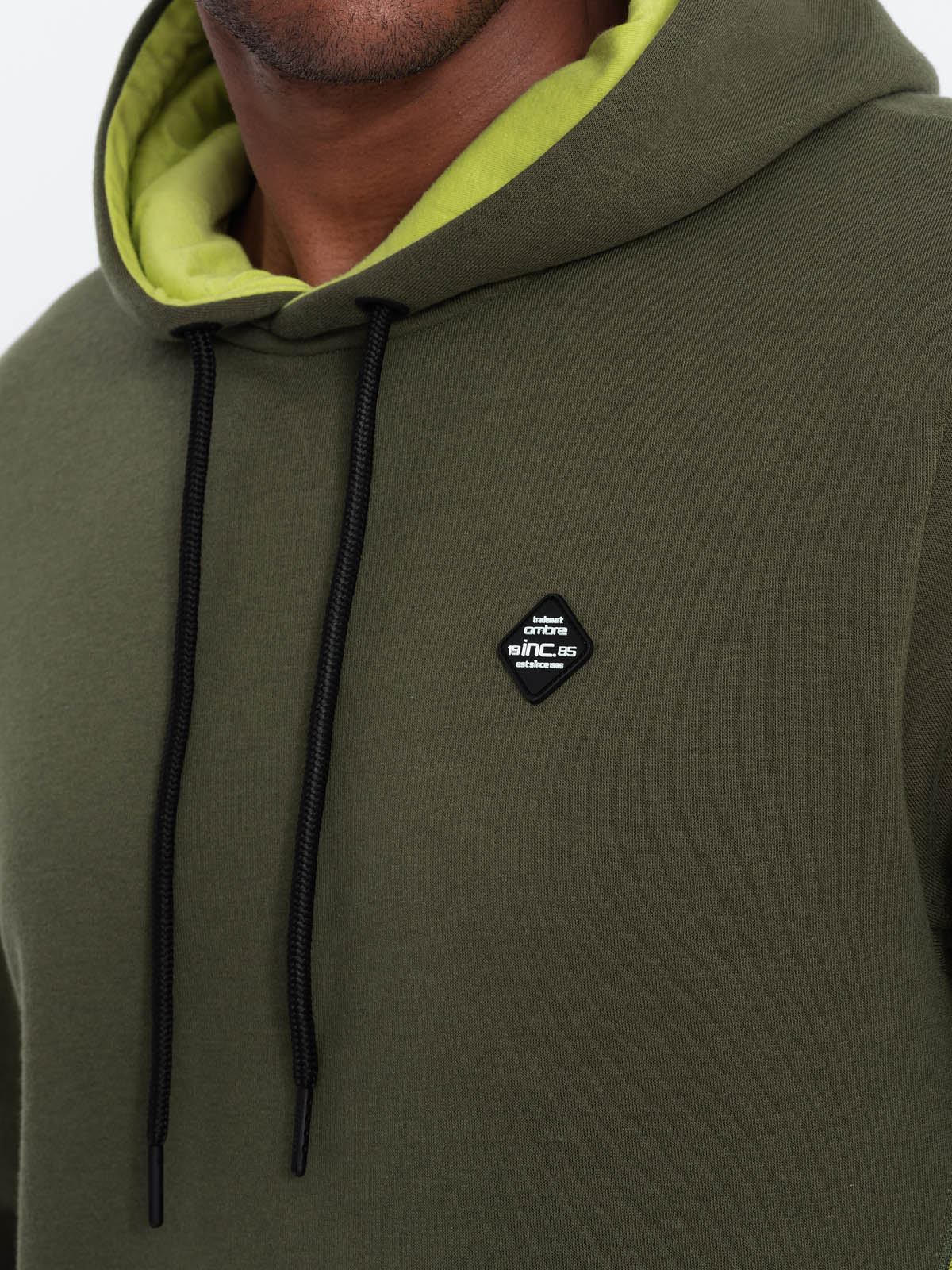 Ombre Men's hoodie with zippered pocket - olive