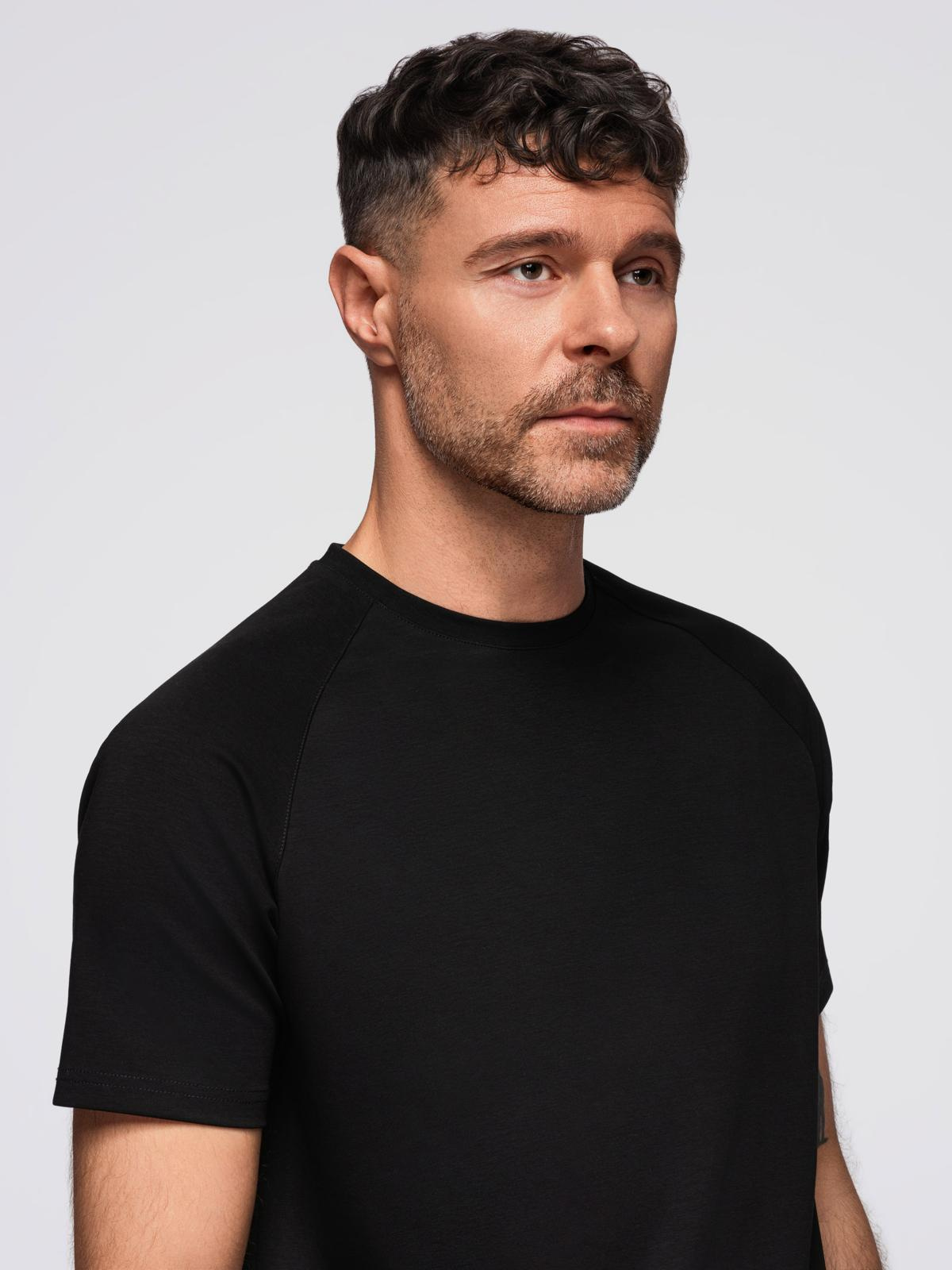 Ombre Men's COMFORT FIT T-shirt with raglan sleeves - black