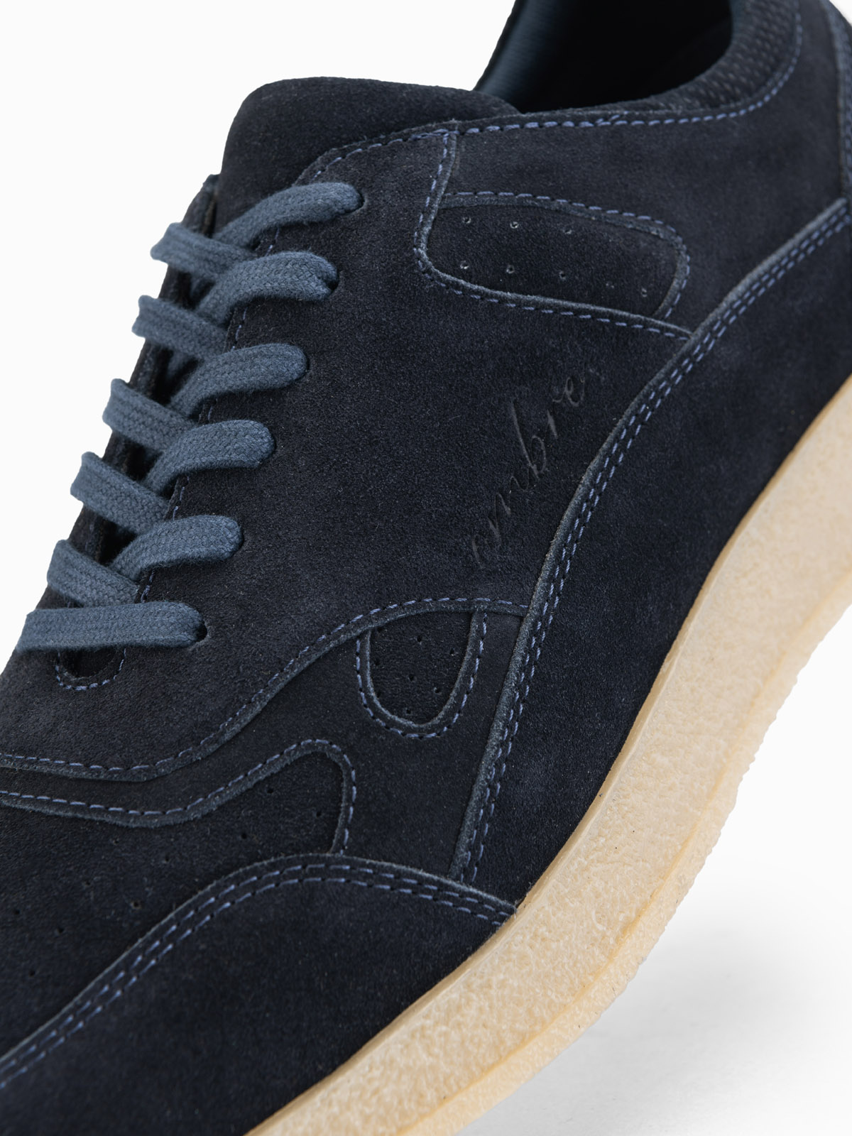 Ombre Men&#039;s lightweight suede sports style sneakers - navy blue