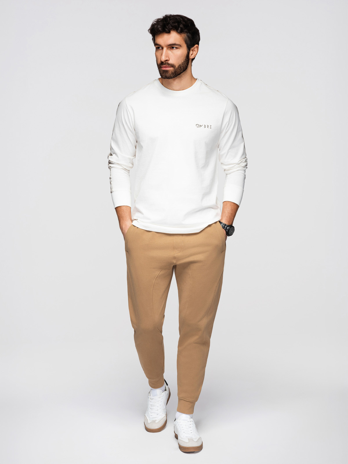 Pánske tepláky Ombre BASIC - hnedé